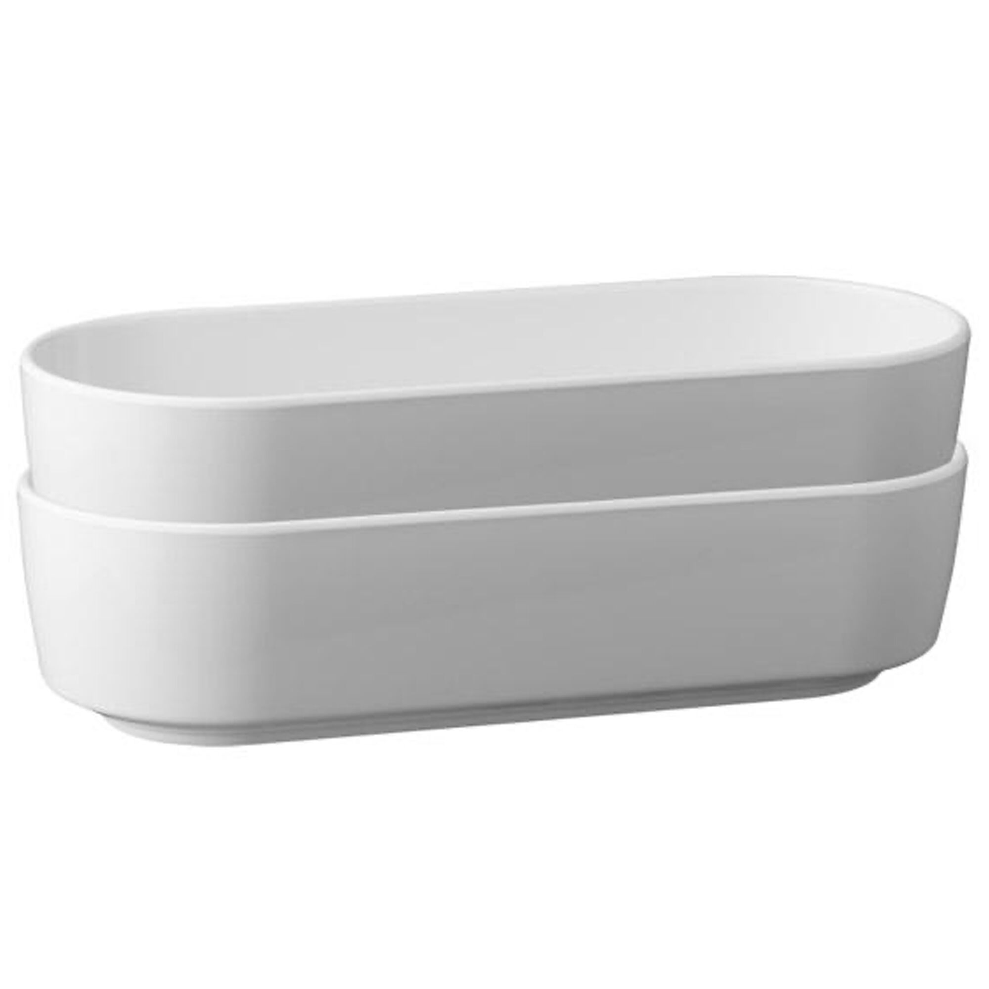 (6 pcs) Coupe - CASUAL - Mélamine - 1L - 265x105mm - Profondeur : 65mm - Blanc