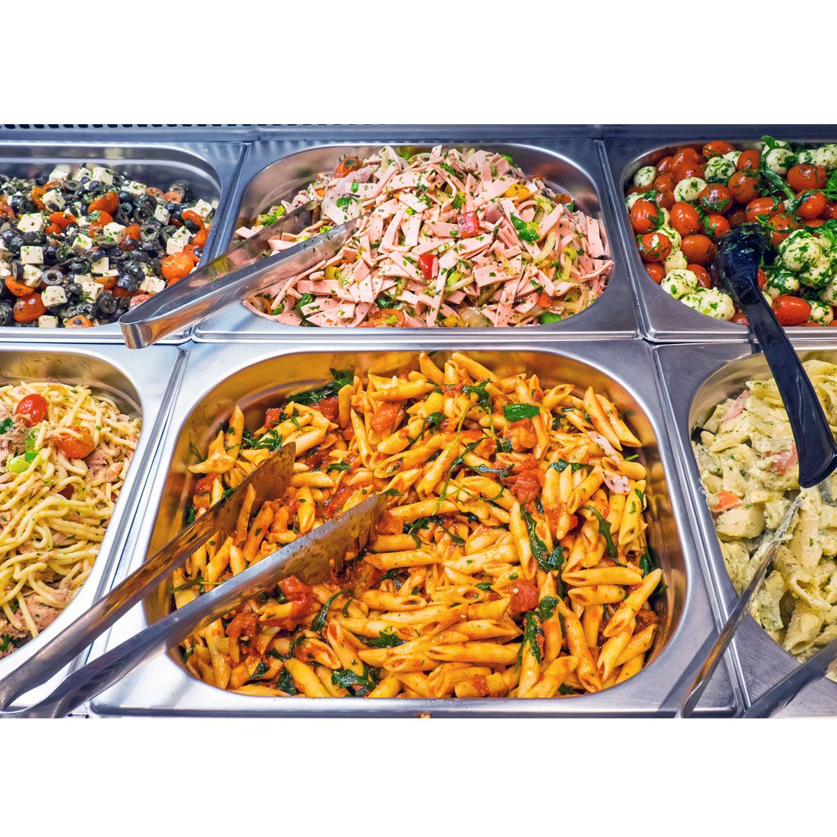 Bain-marie encastrable - 1,1 m - 3x GN 1/1 - avec pare-haleine en verre