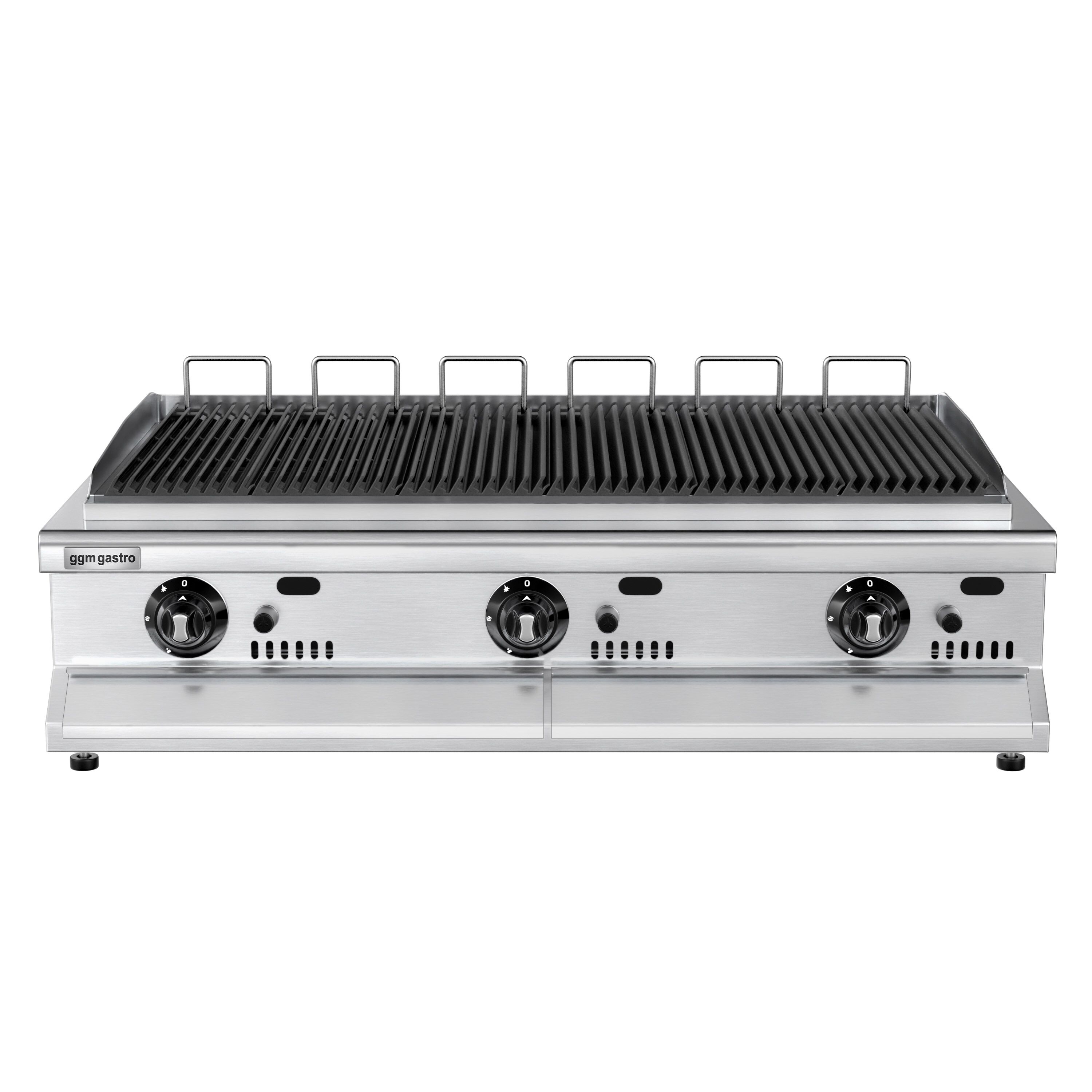 Barbecue à gaz professionnel - 15,6kW - de table - P730mm - grilles de cuisson en fonte