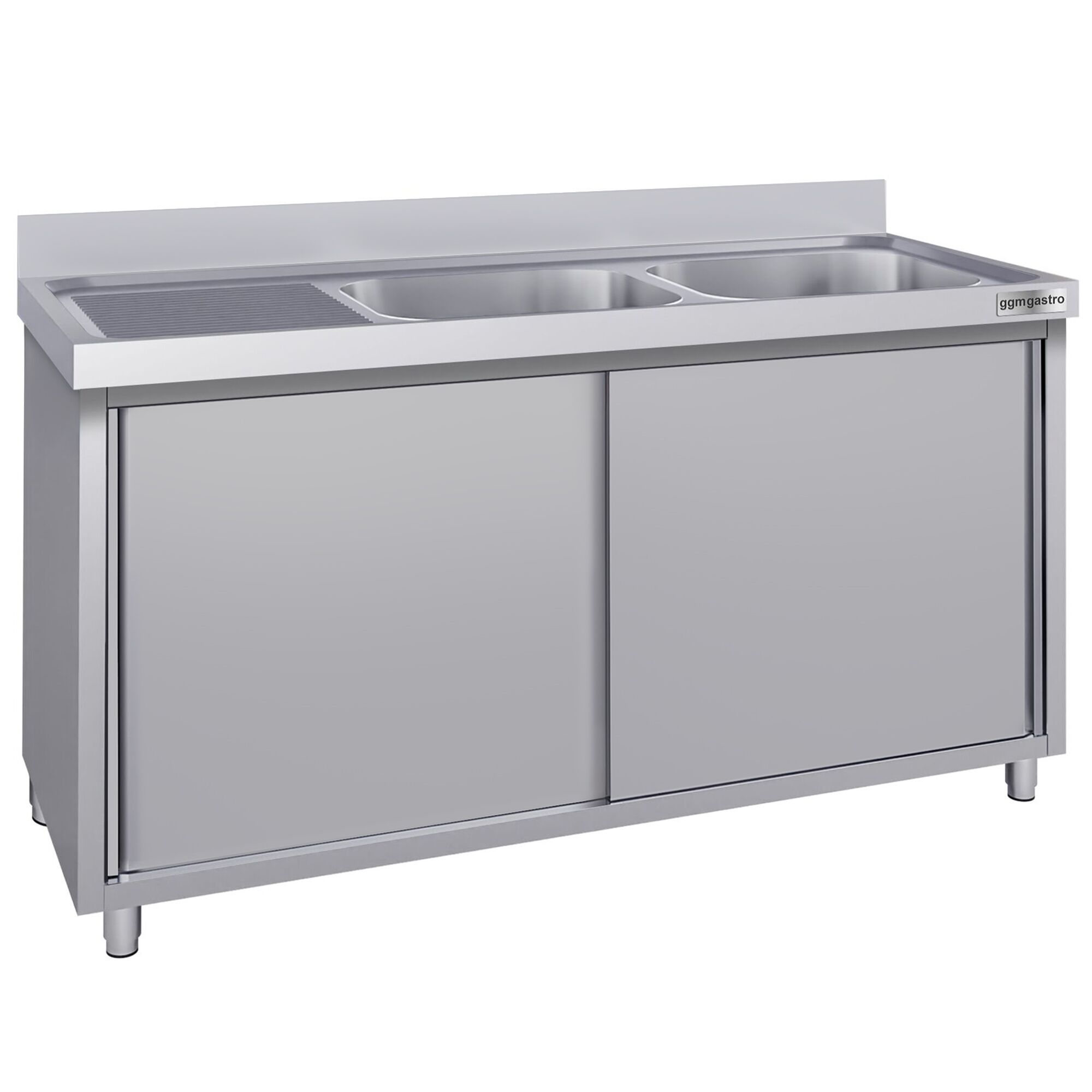 Meuble évier ECO - 2000 x 700 mm - avec 2 bacs à droite