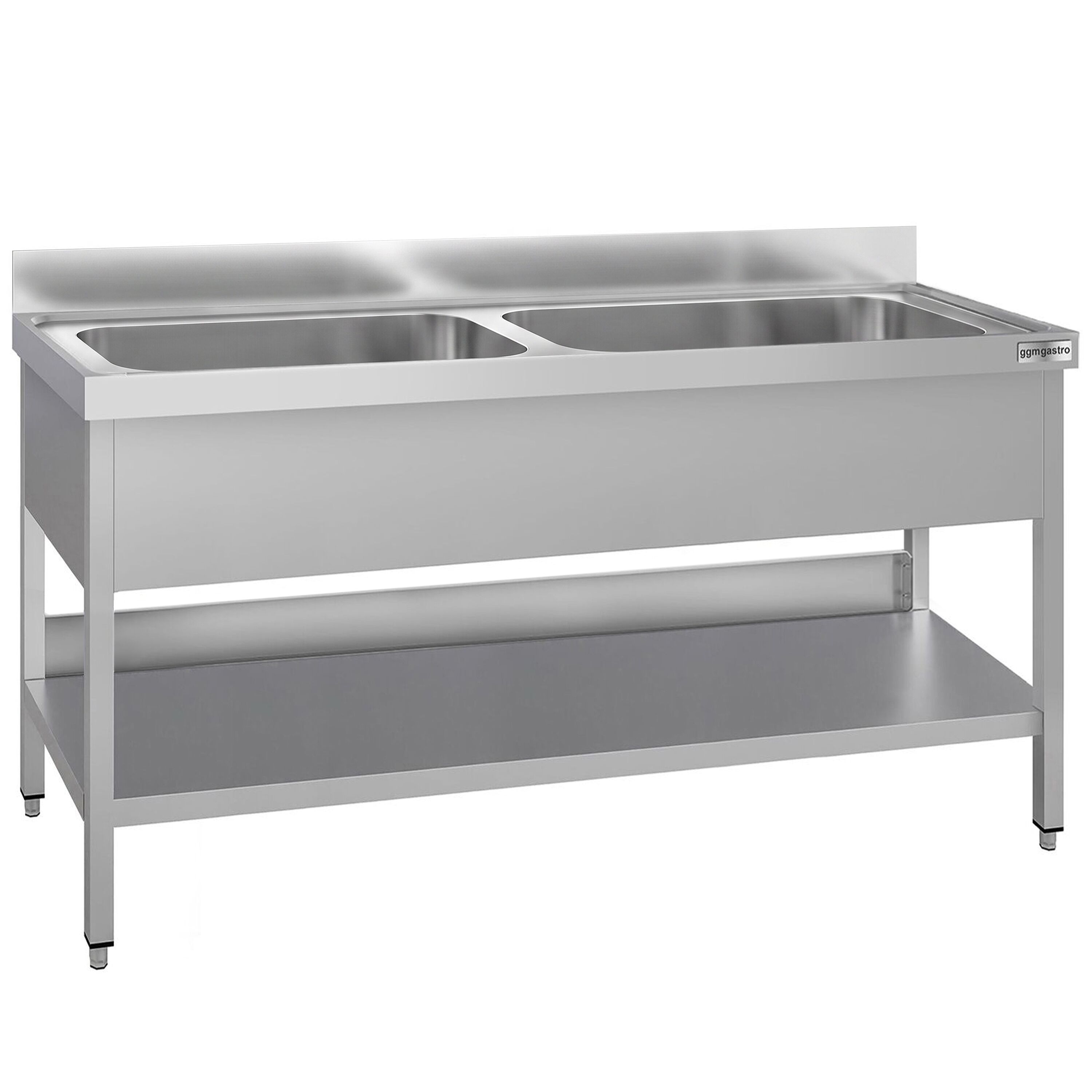 ECO pot washing table – 1800x600mm – with 2 basins