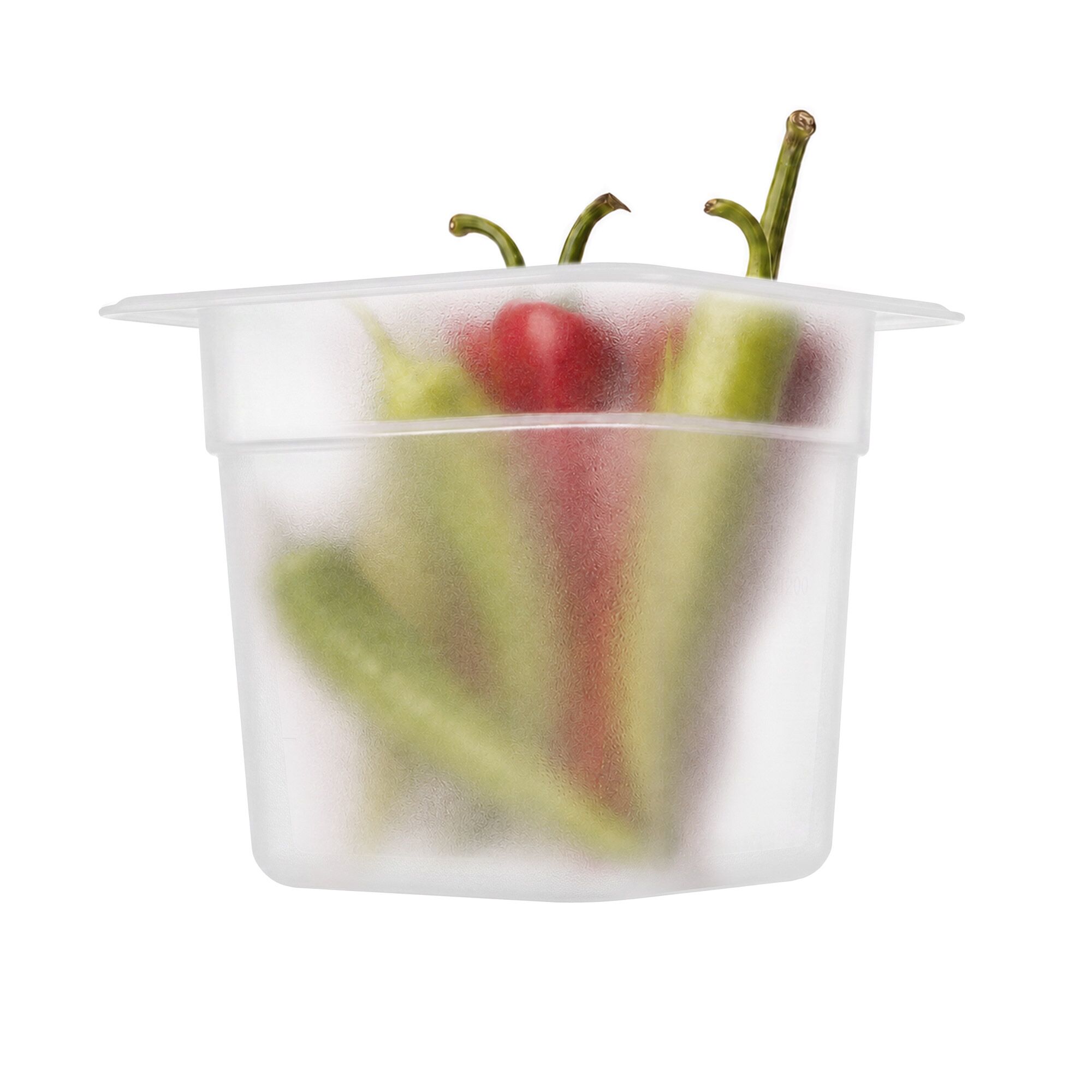 (12 pièces) Bac en Polycarbonate GN 1/6 - Transparent - Hauteur : 150 mm