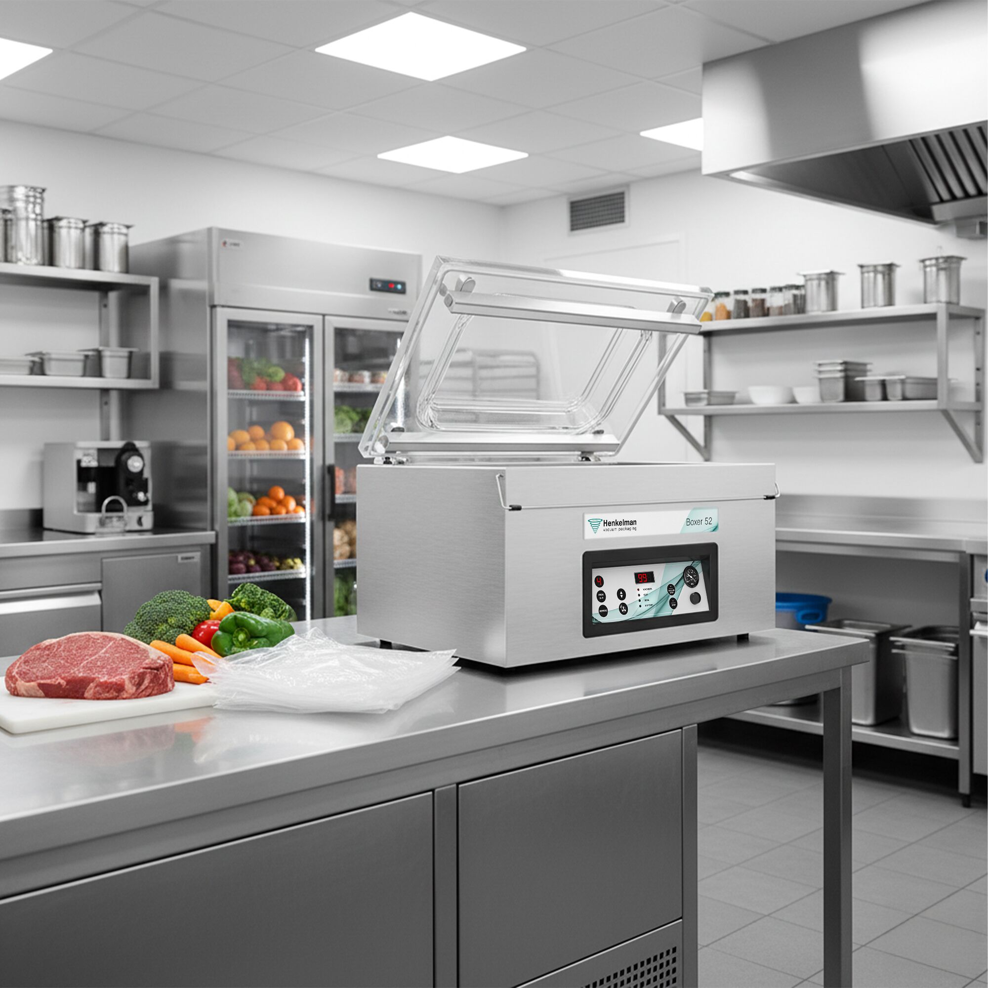 HENKELMAN | Boxer 52 – Machine sous vide à cloche – 21 m³/h – 800 watts – numérique