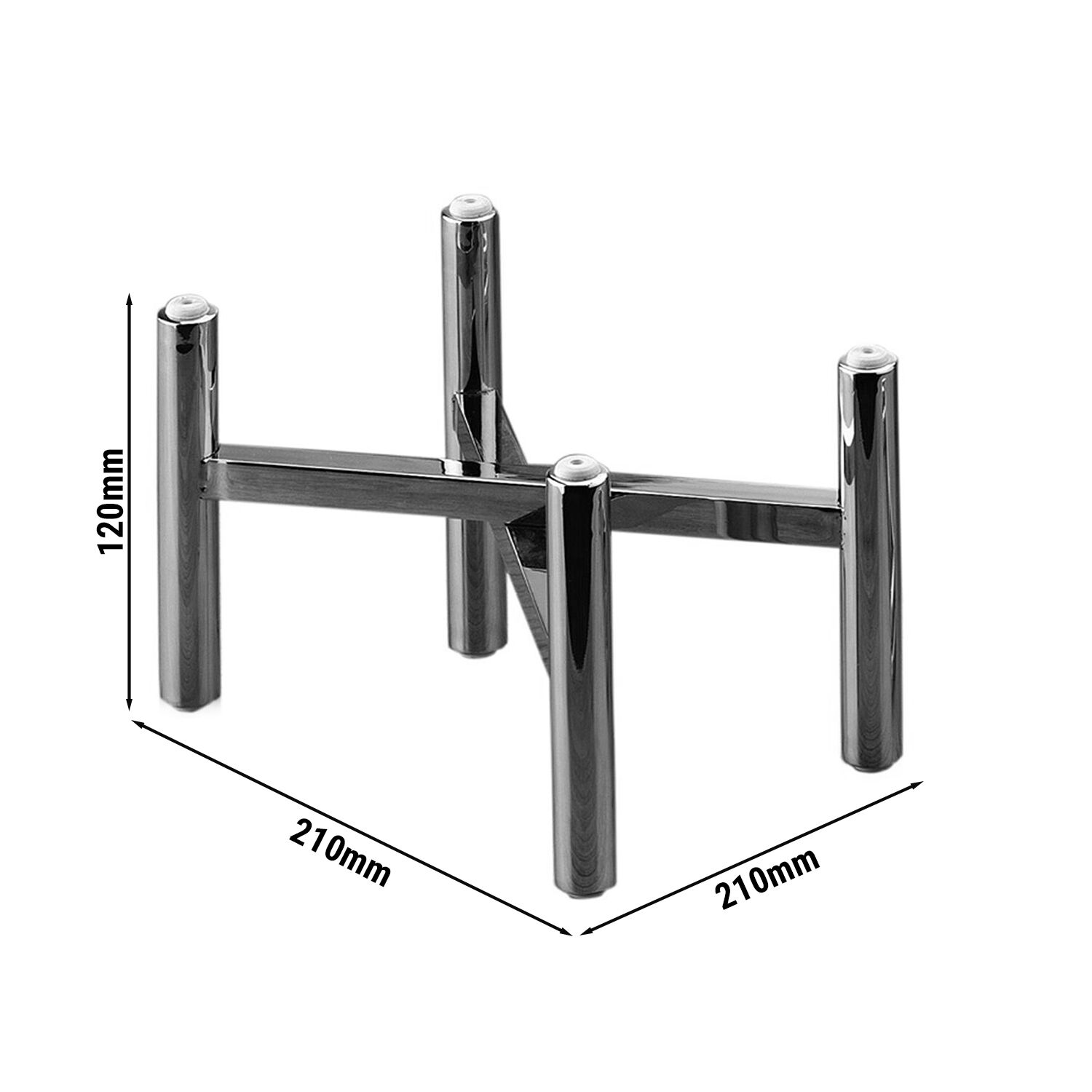 (3 stuks) Buffetstandaard - RVS - 210x210mm - Hoogte: 120mm