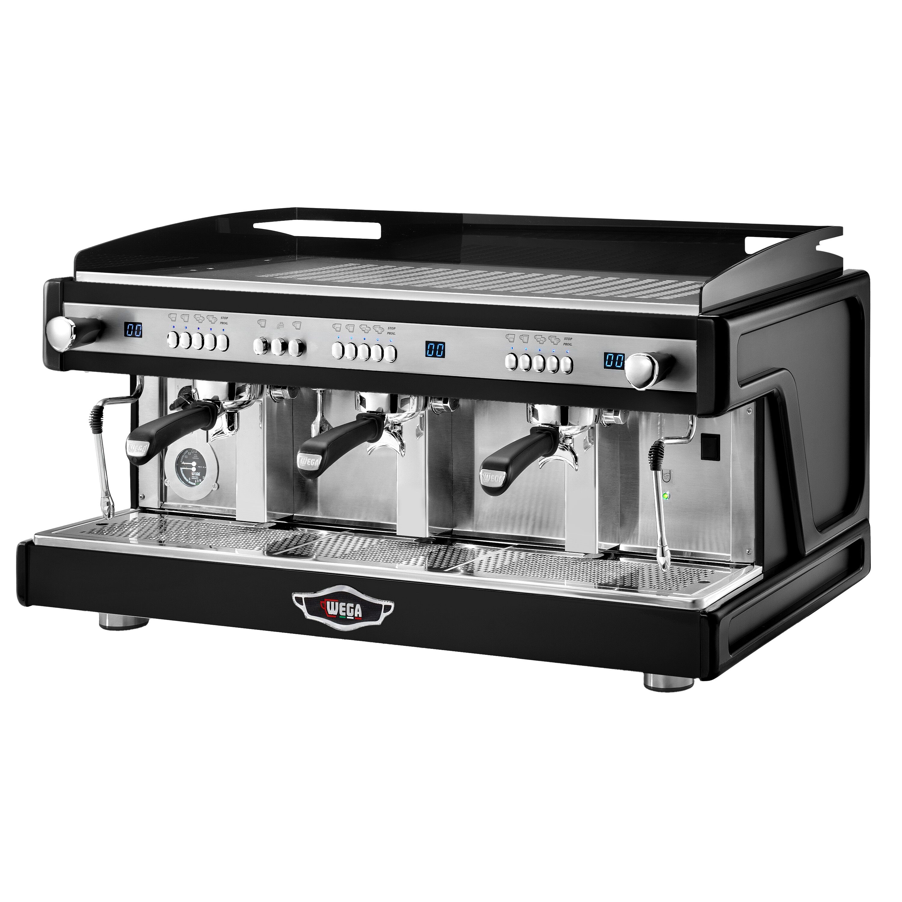 WEGA | Airy - Siebträgermaschine - 3 Gruppig - 5,6 kW - mit Shot Counter - Schwarz