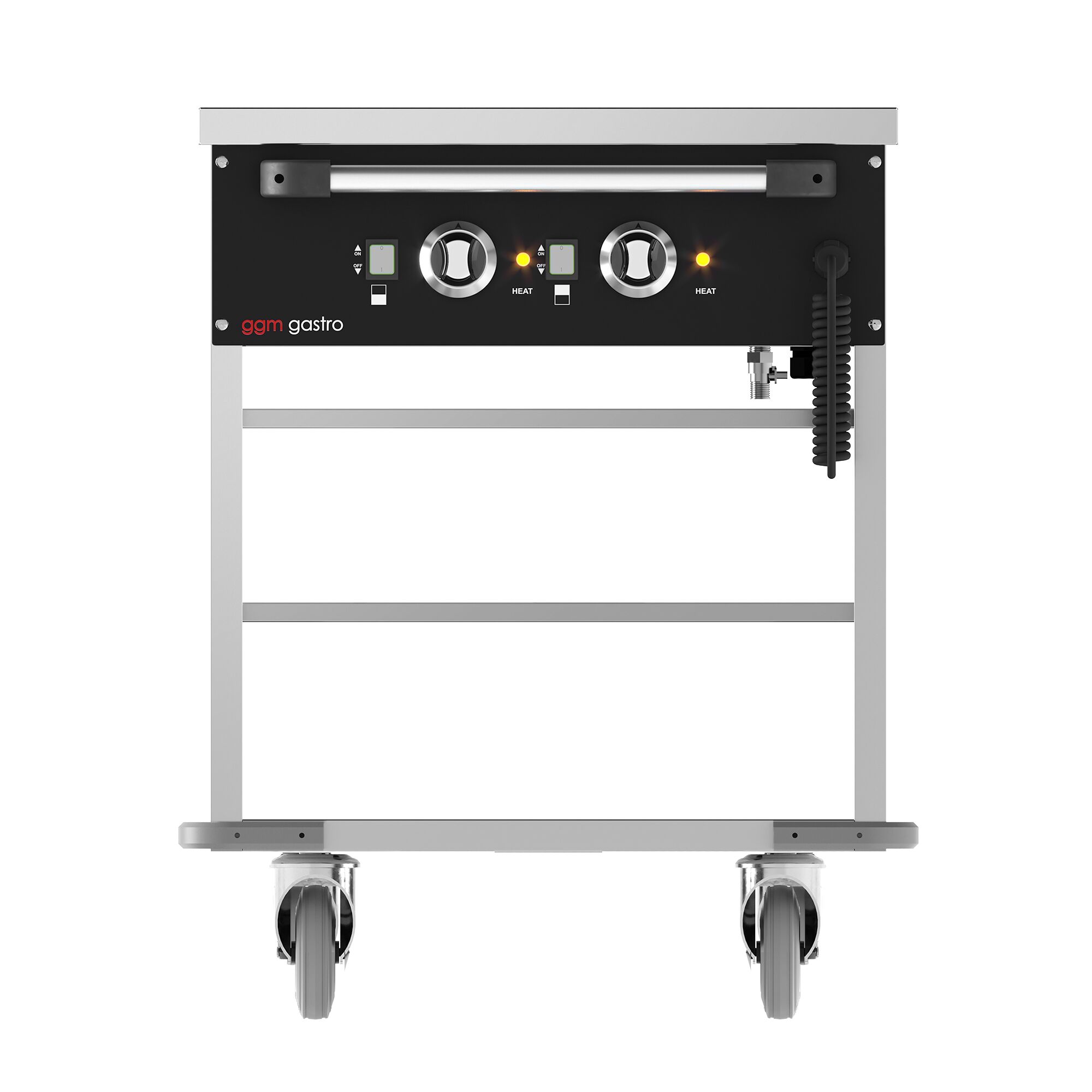 Chariot bain-marie – 2 kW – 2× GN 1/1 – Température des cuves réglable séparément