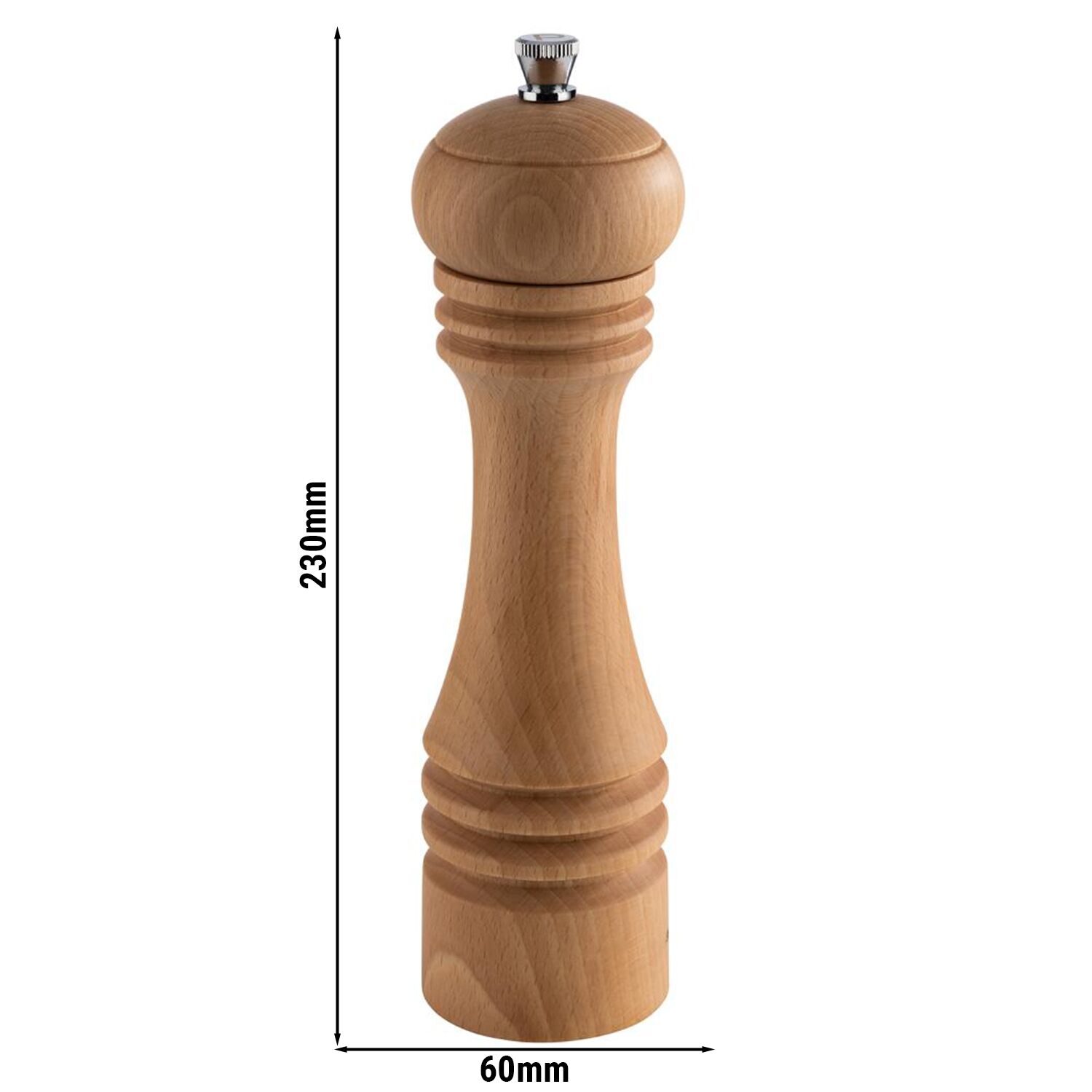 (6 pièces) Moulin à sel – ETERNAL – Bois – Hauteur : 230 mm – Beige