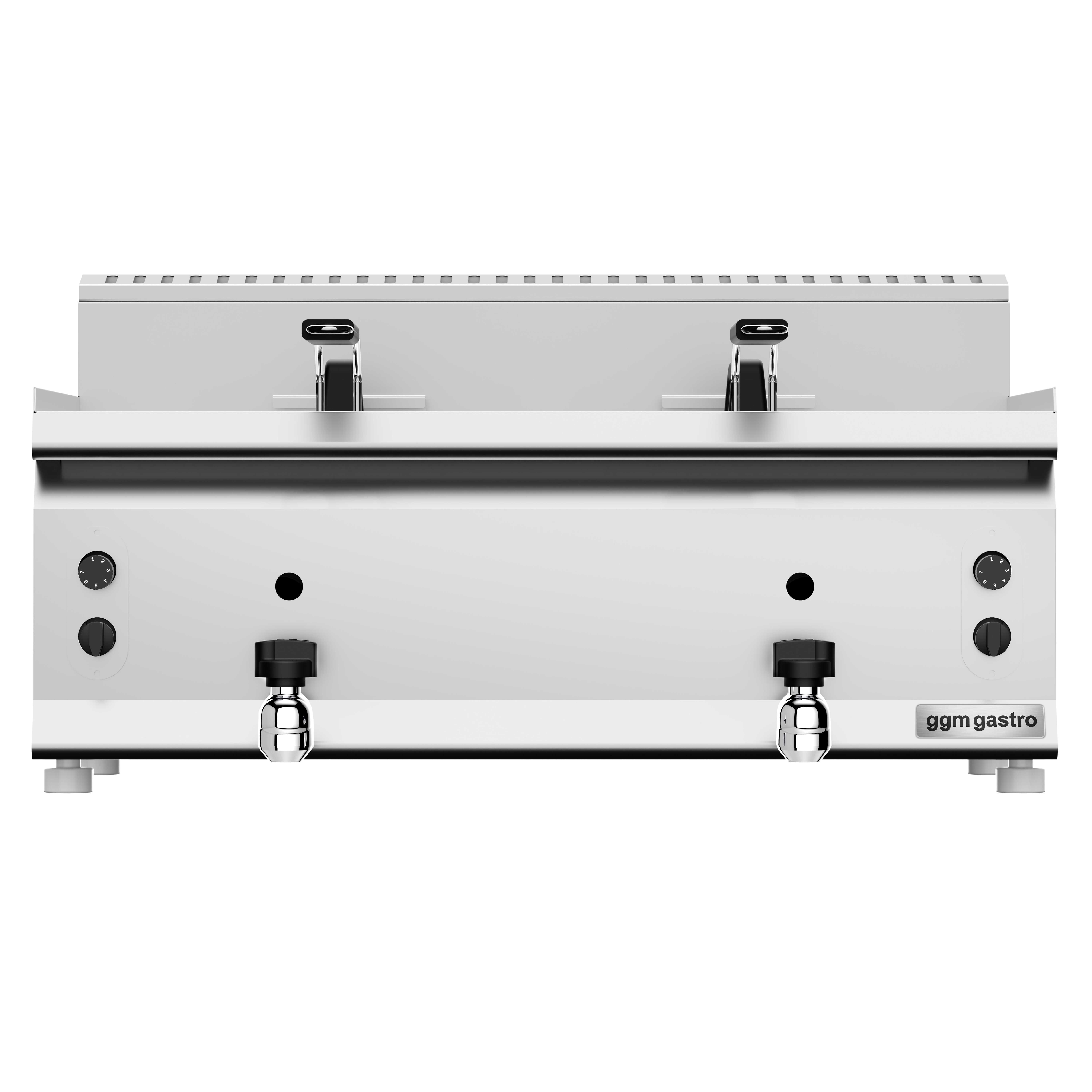 Friteuse à gaz double - 8 + 8 litres - 12 kW - avec robinet de vidange