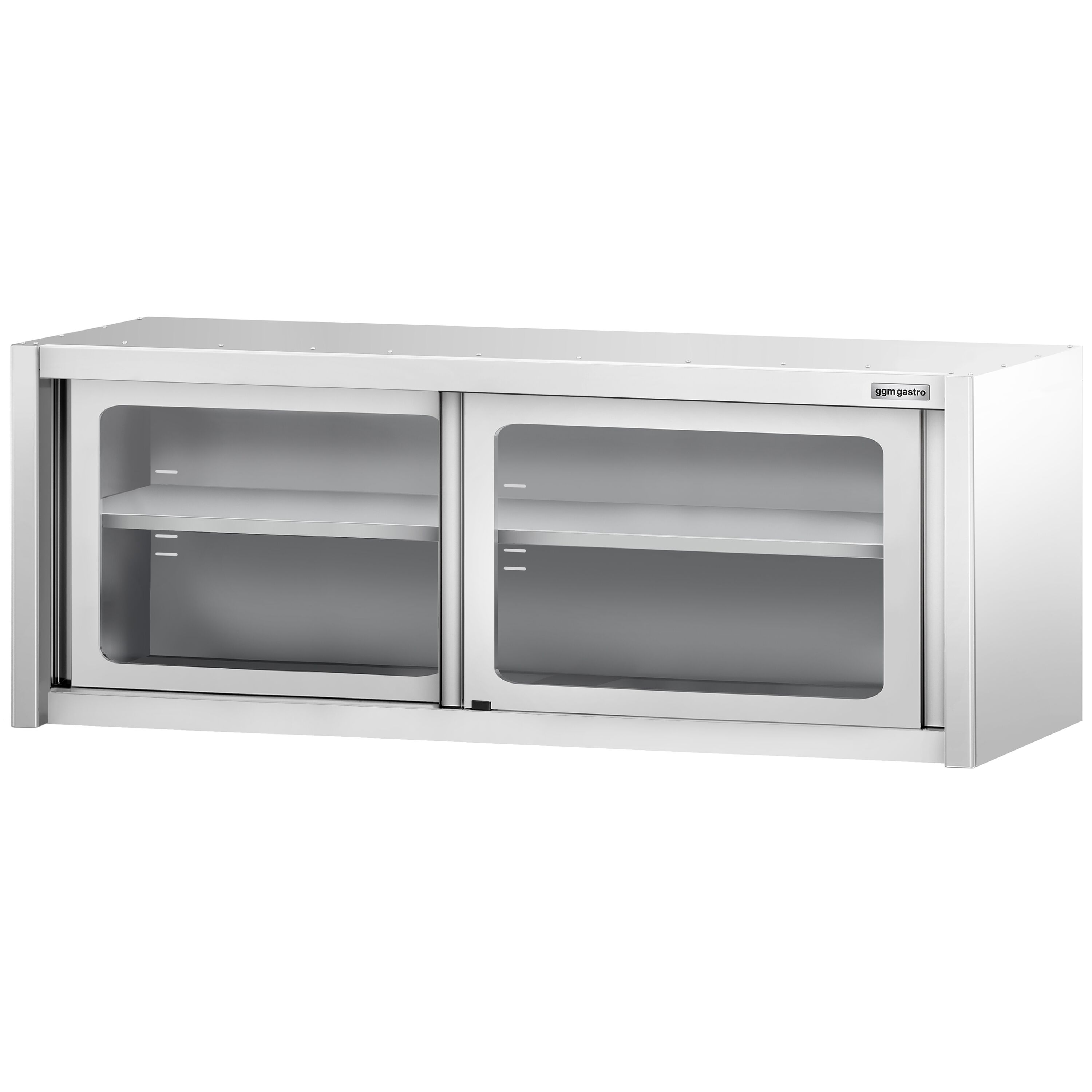 Armoire murale en acier inoxydable - 2000x400mm - avec portes coulissantes vitrées - 650mm de haut