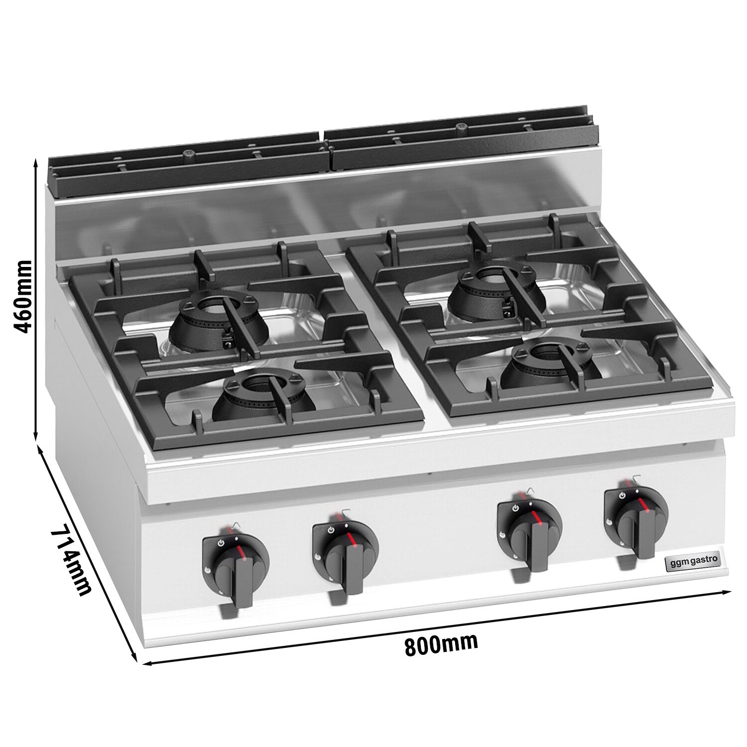 Fourneau à gaz – 28 kW – 4 brûleurs