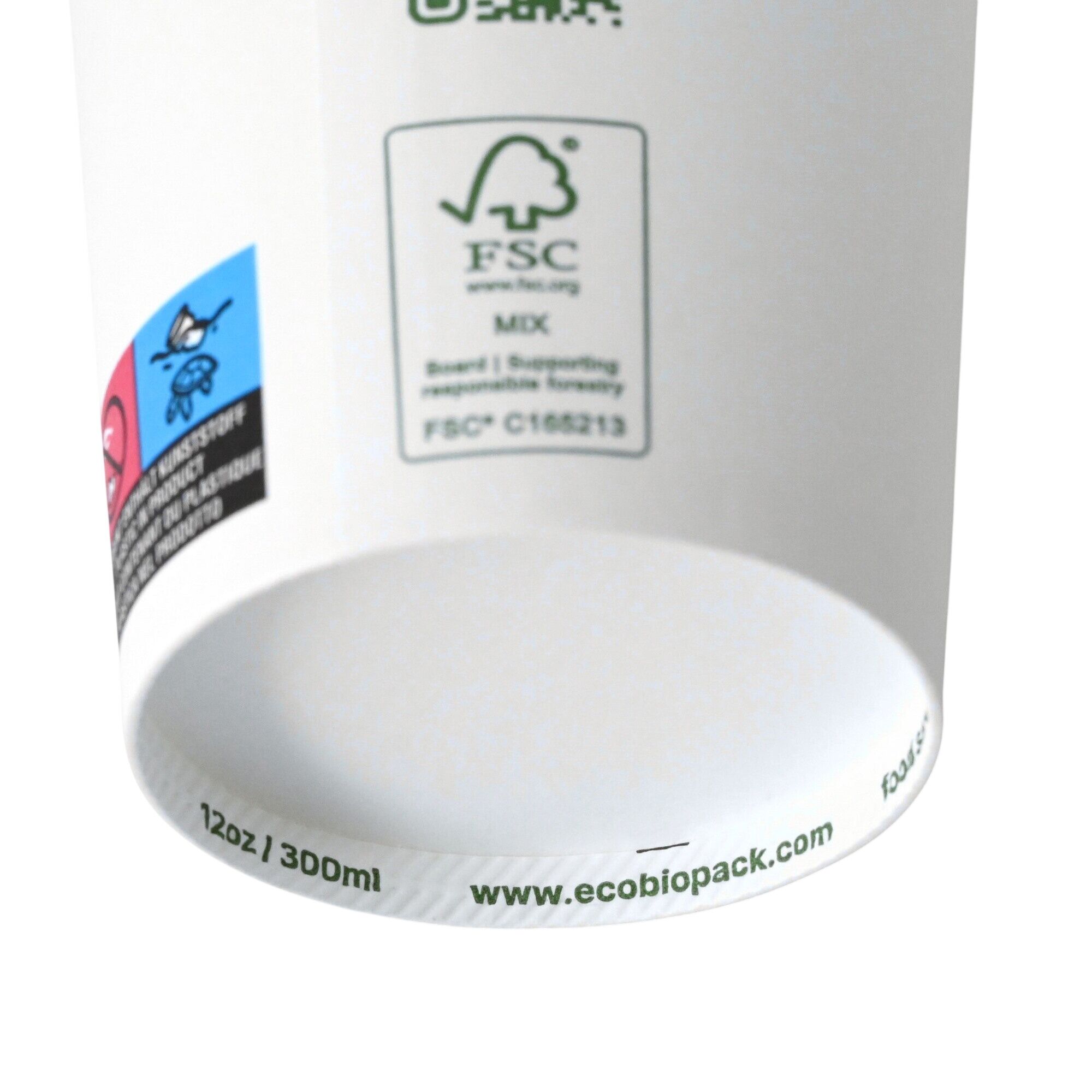 (1000 pcs) Couvercle réutilisable - Transparent - compatible avec 300ml Gobelet en carton Ø90mm Blanc