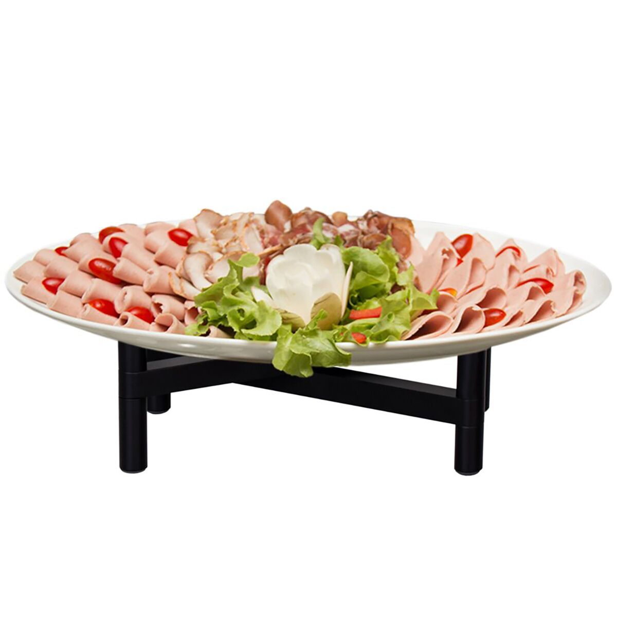 (3 pcs) Buffet Stand - foldable - Powder-coated stainless steel - Black - Height: 70mm - suitable for platters & plates from 210mm