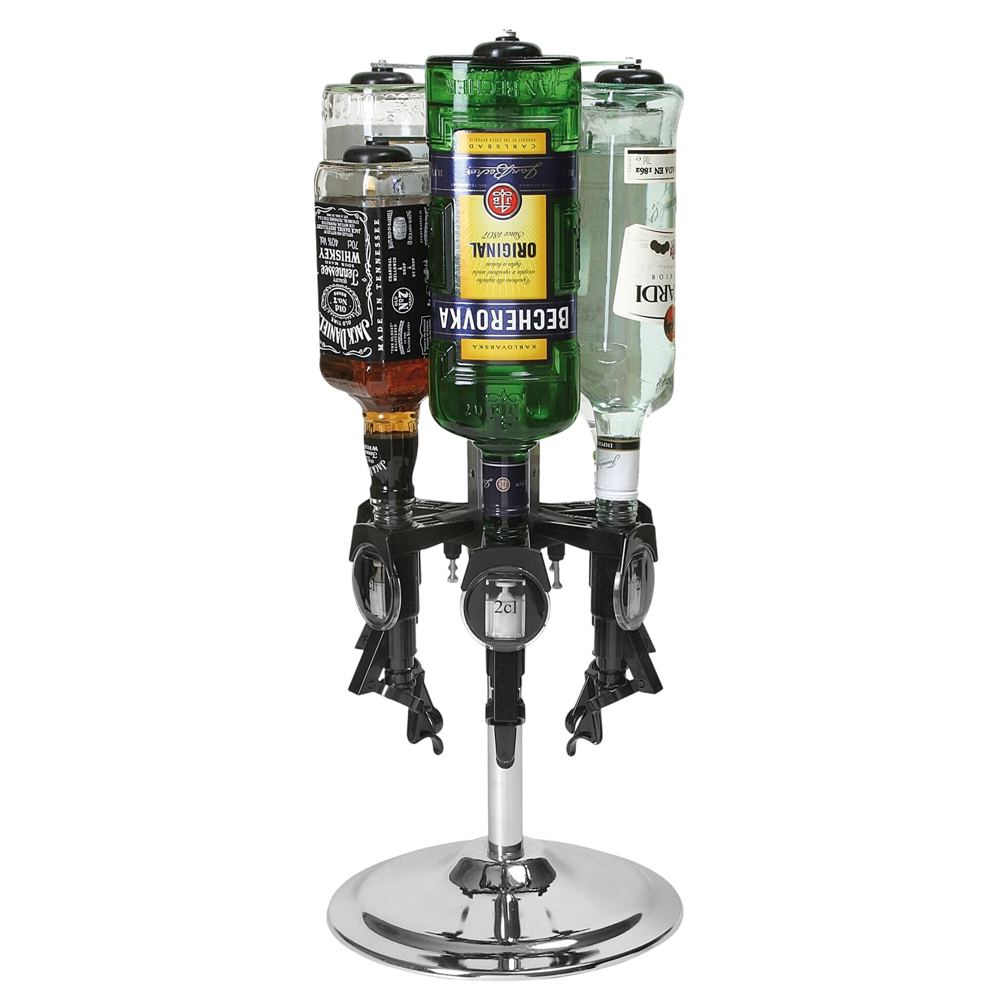FUCHS | Support tournant de comptoir pour 6 bouteilles - 0,7 à 1 litre - chromé