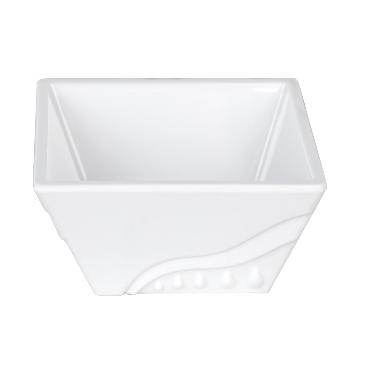 (10 st) Skål - melamin - fyrkantig - 90x90x100 mm - stapelbar - vit