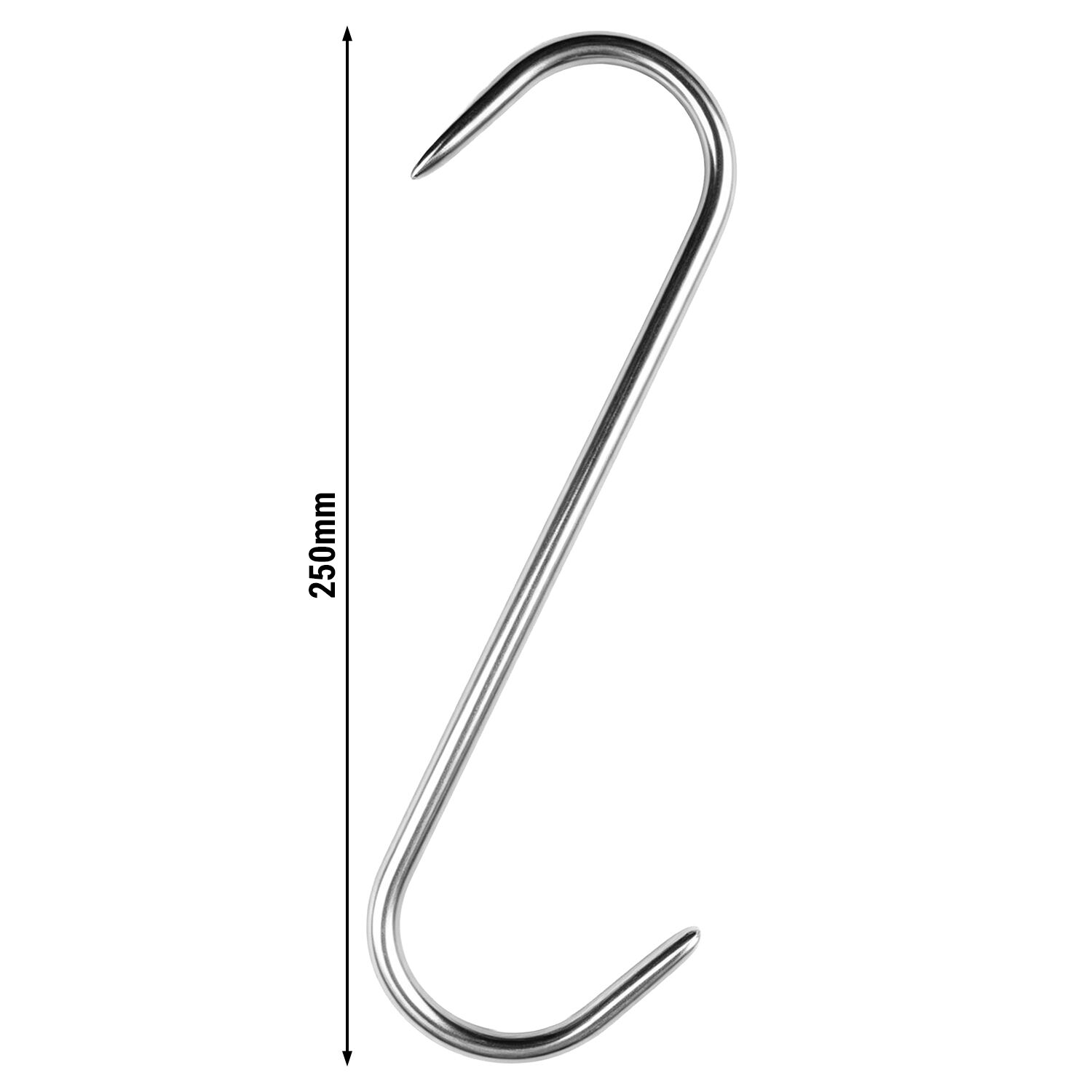 (10 Stück) - Fleischhaken für Fleischreifeschrank - Länge: 250mm - Dicke: 5mm