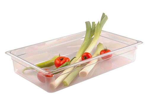 (6 stuks) Polycarbonaat GN-bak GN 1/1 - transparant - 8,5 liter - Diepte: 65mm