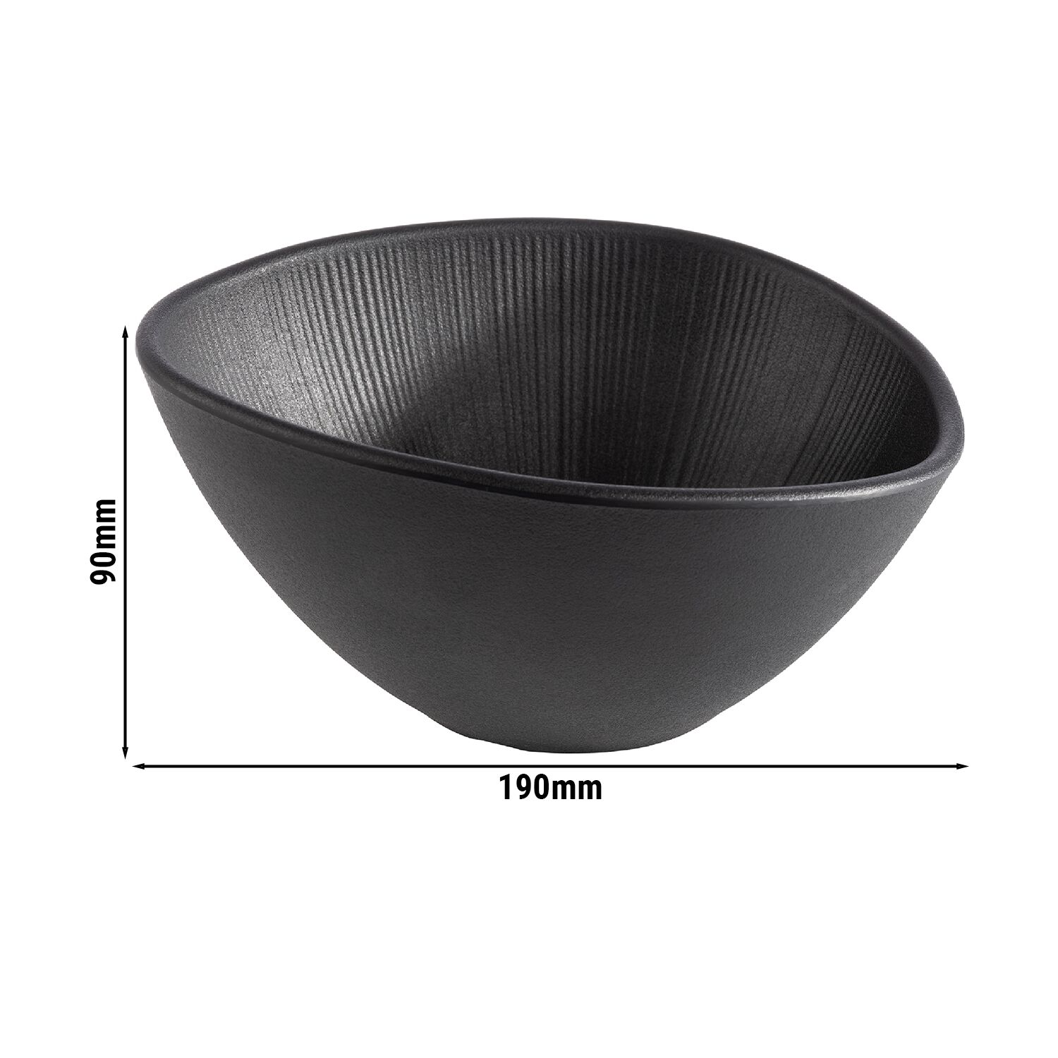 (6 pcs) Coupe - NERO - Mélamine - 0,5L - rectangulaire - 190x165mm - Profondeur : 90mm - Noir