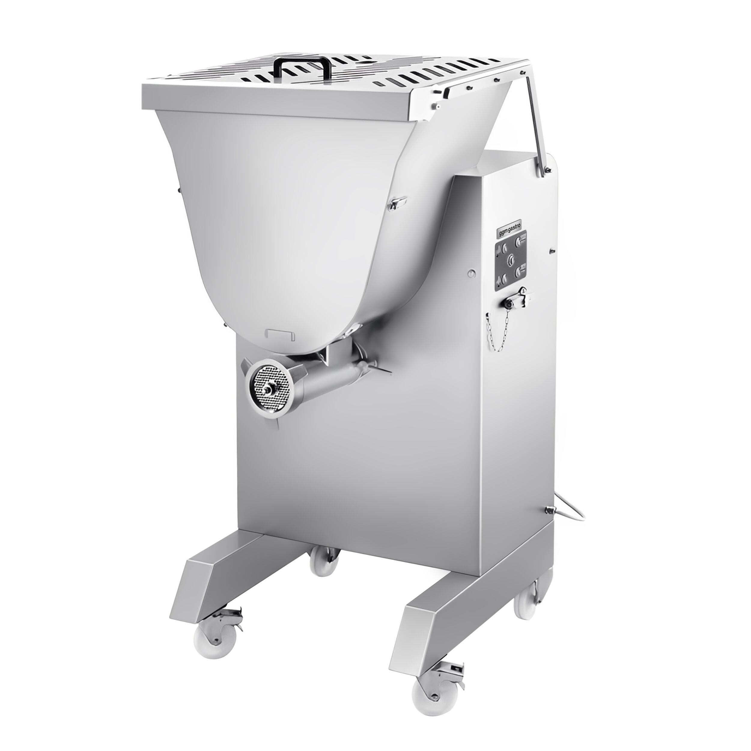 Heavy Duty Electric Meat Mincer Size 42 with Meat Mixer - 1000-1200kg/h - 3.68 kW - Mincing Plate 4.5mm - with Castors