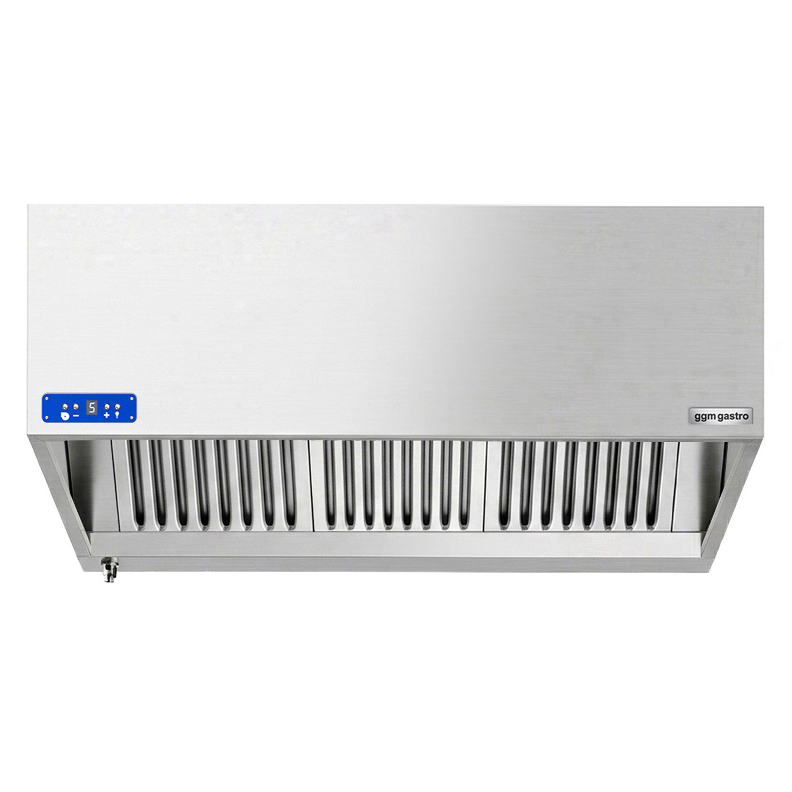 Commercial Wall-Mounted Extractor Hood with Motor – 1400mm – with Speed Controller, Baffle Filters & Lighting