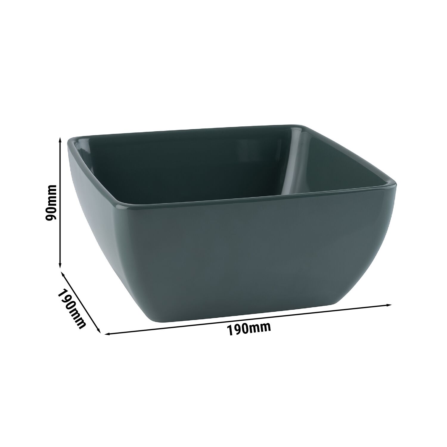 (6 pcs) Coupe - PURE - Mélamine - 1,5L - carré - lot de 6 - 190x190mm - Profondeur : 90mm - Vert