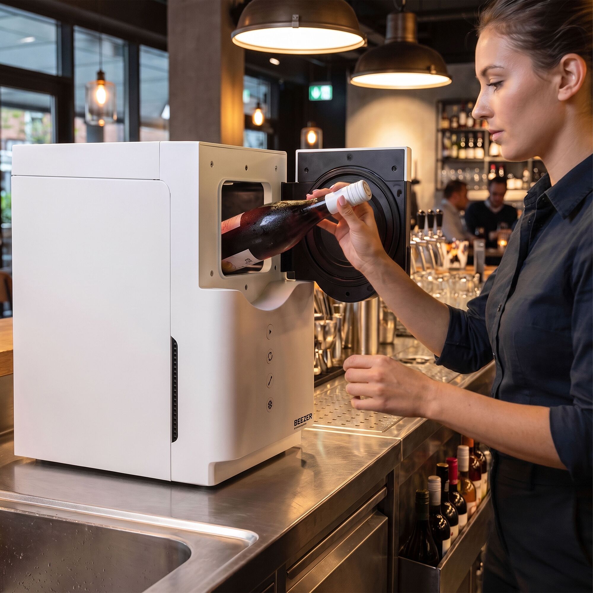 BEEZER | Flaschenkühler - zur Einzelkühlung von Dosen & Flaschen mit 0.25l bis 0.75l - Weiß