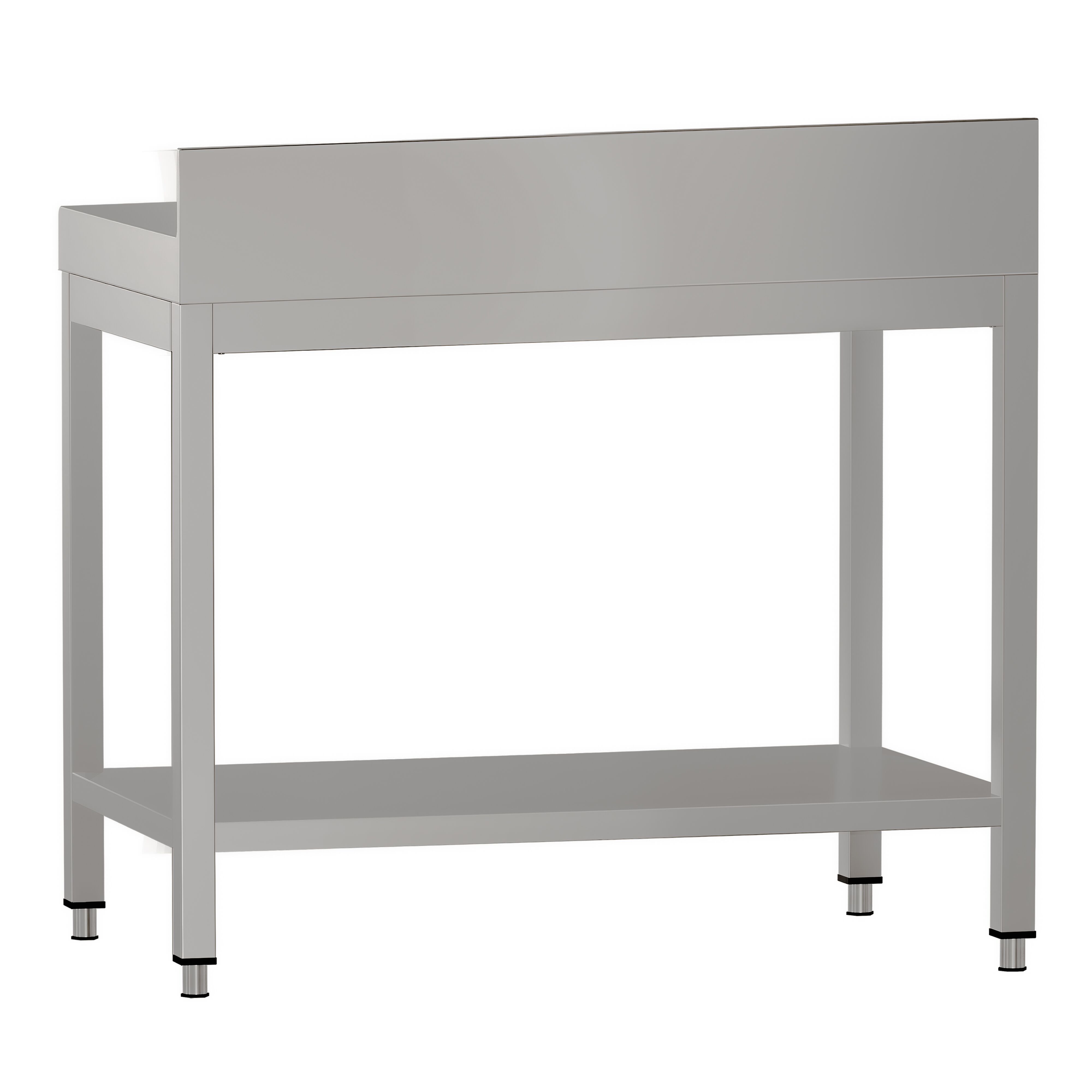 Table de travail en inox ECO – 700 × 600 mm – avec tablette inférieure & dosseret