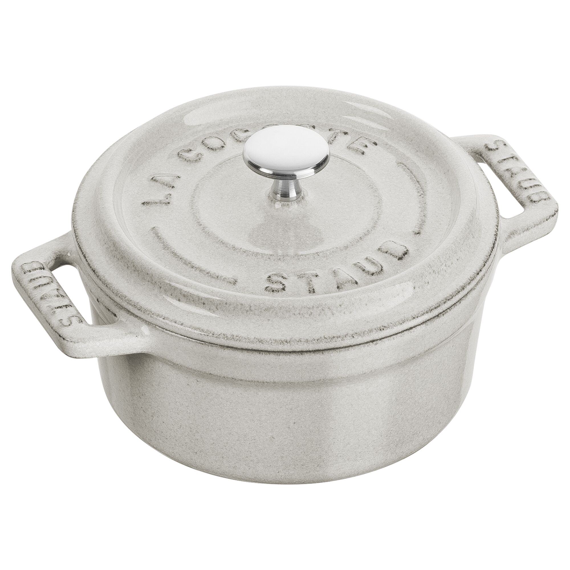 STAUB | Mini Cocotte Round Enamelled Cast Iron Casserole Dish – Ø10 cm – White Truffle