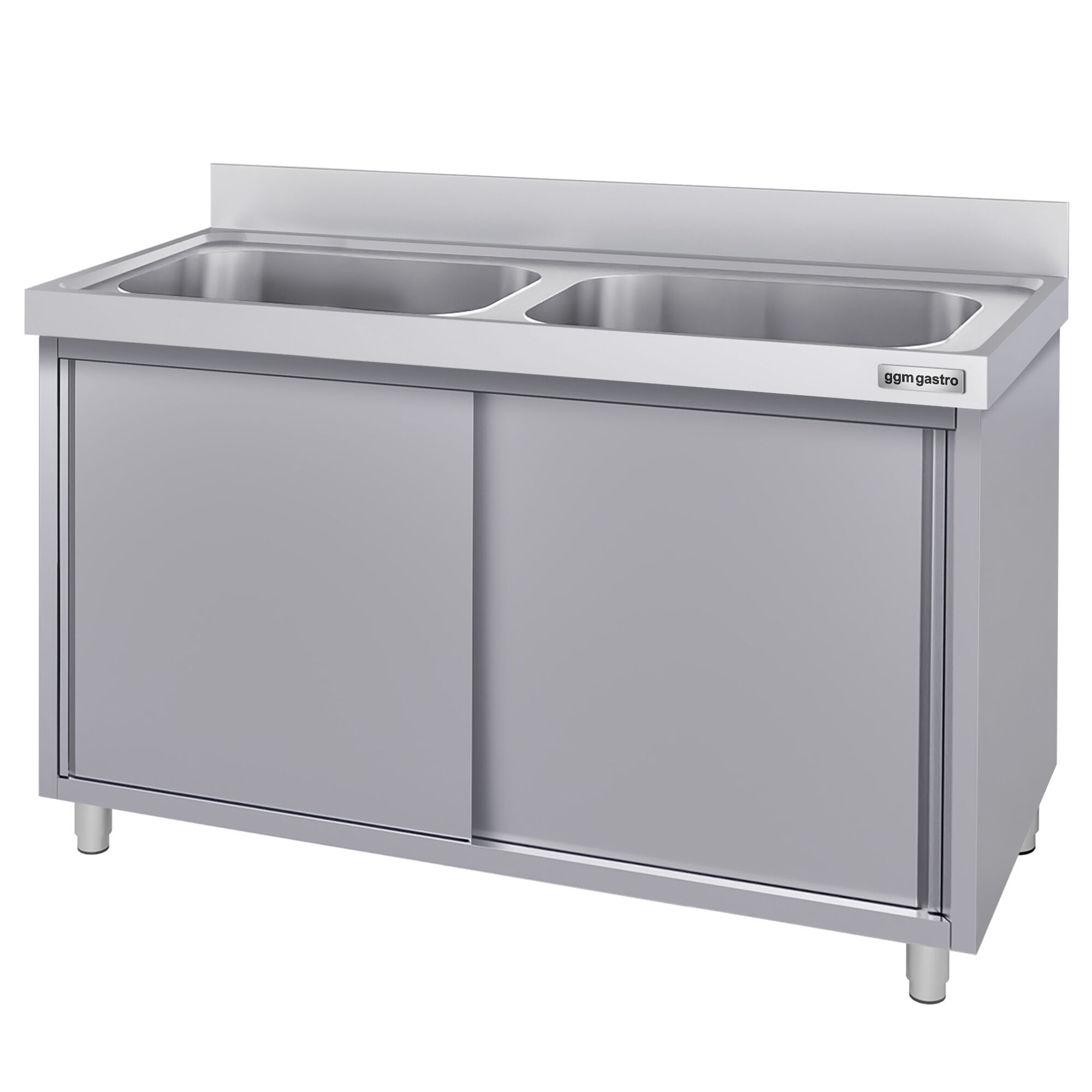 Meuble évier ECO - 1400 x 600 mm - avec 2 bacs au centre