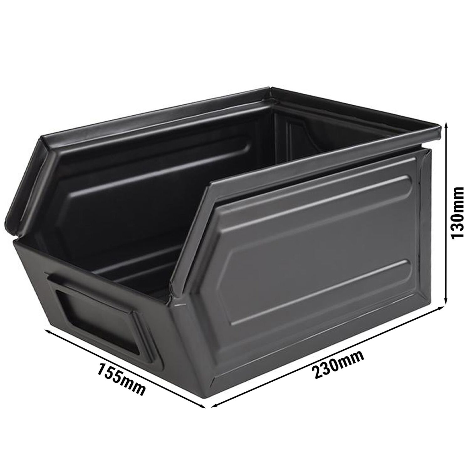(6 pcs) Bocal alimentaire avec couvercle - INDUSTRIEL - 2,40L - Couvercle noir