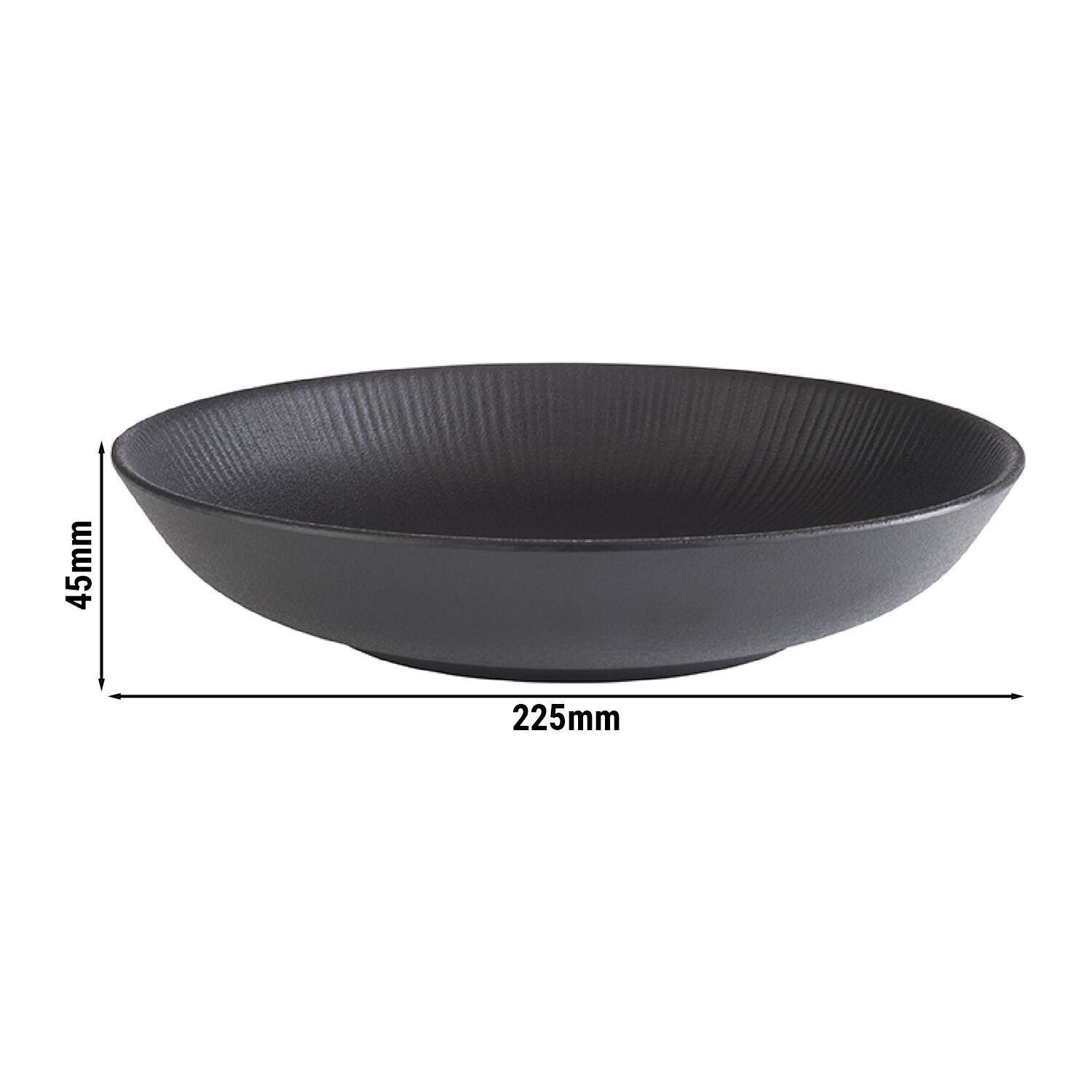 (6 pcs) Coupe - NERO - Mélamine - 0,8L - carré - 225x225mm - Profondeur : 45mm - Noir