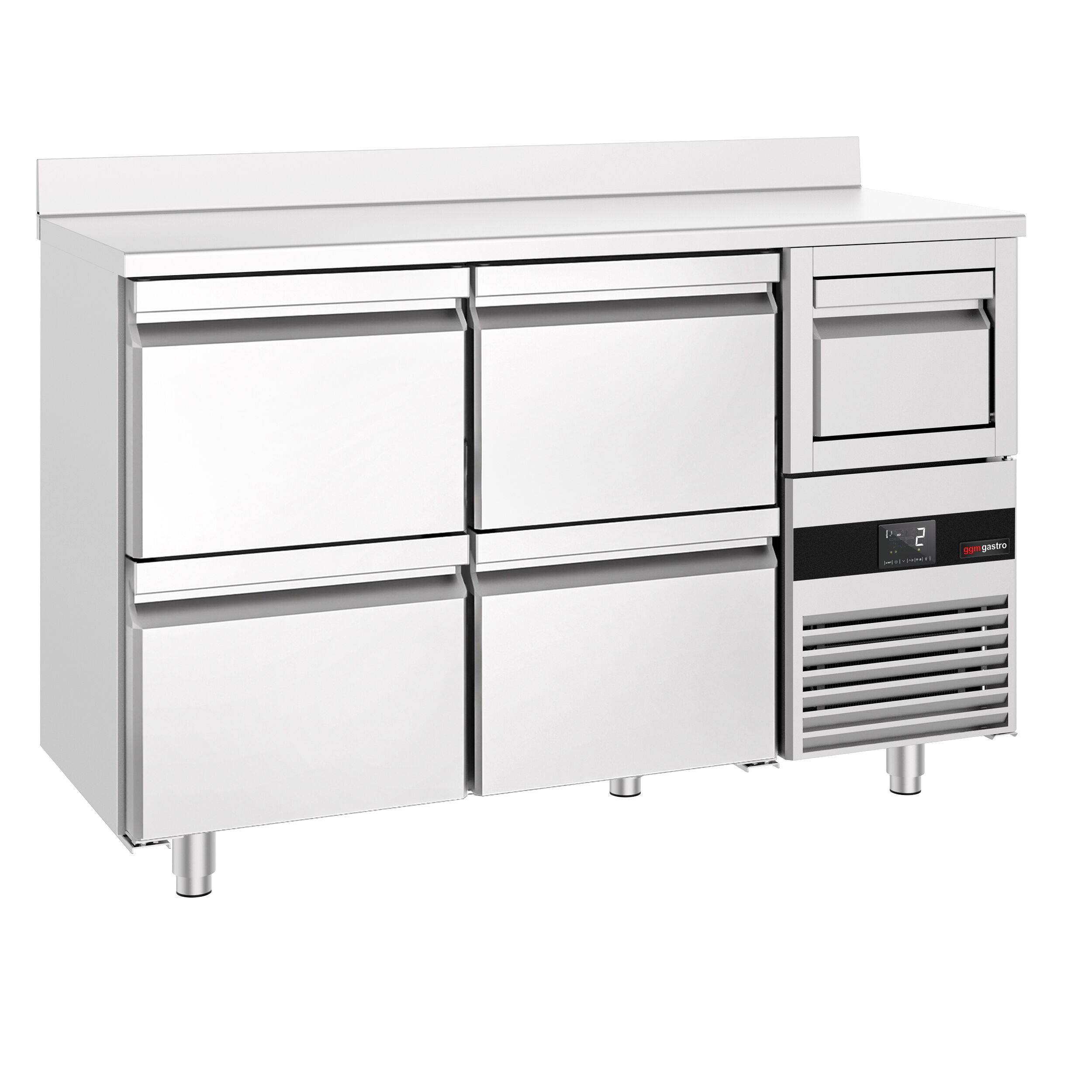 Arrière-bar réfrigéré professionnel  PREMIUM - 1580x600 mm - 4 tiroirs, dosseret & bac à marc pour café