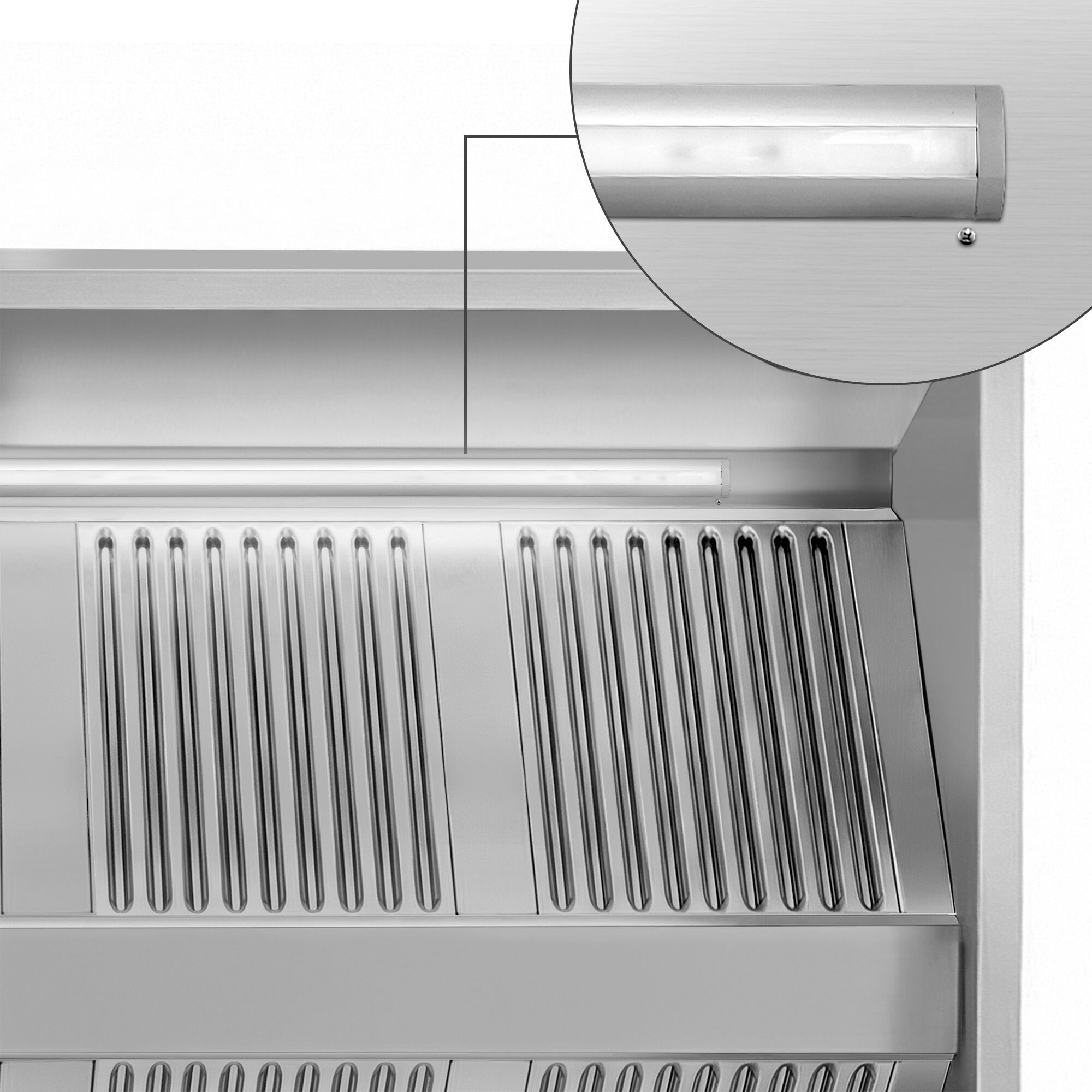 Hotte de plafond à induction - 2000 mm - sans moteur - avec filtre