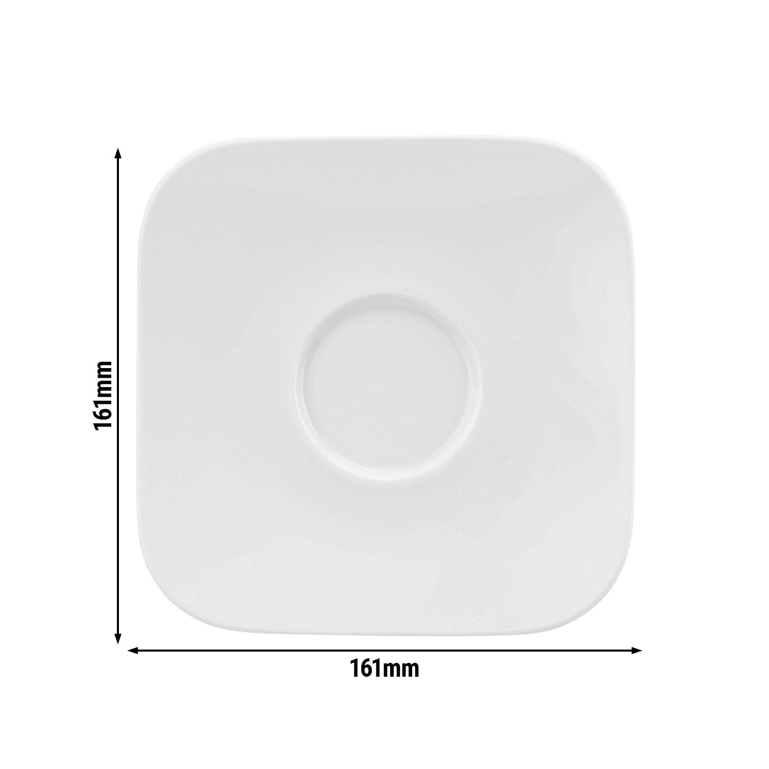 (6 pièces) SELTMANN WEIDEN | Soucoupe - grande et carrée - 160 x 160 mm - Blanc