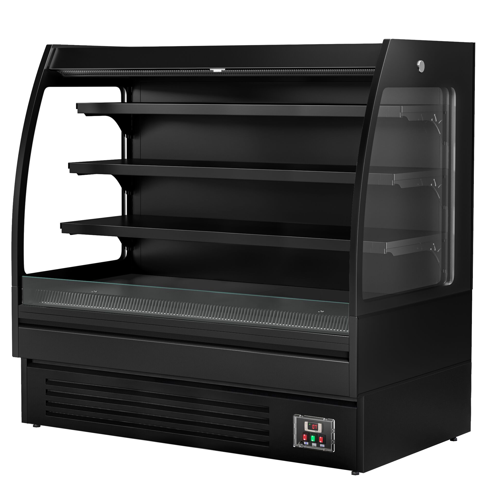 Vitrine murale réfrigérée - Libre-service - 1500mm - 480L - avec 3 étagères - arrière fermé - Noir