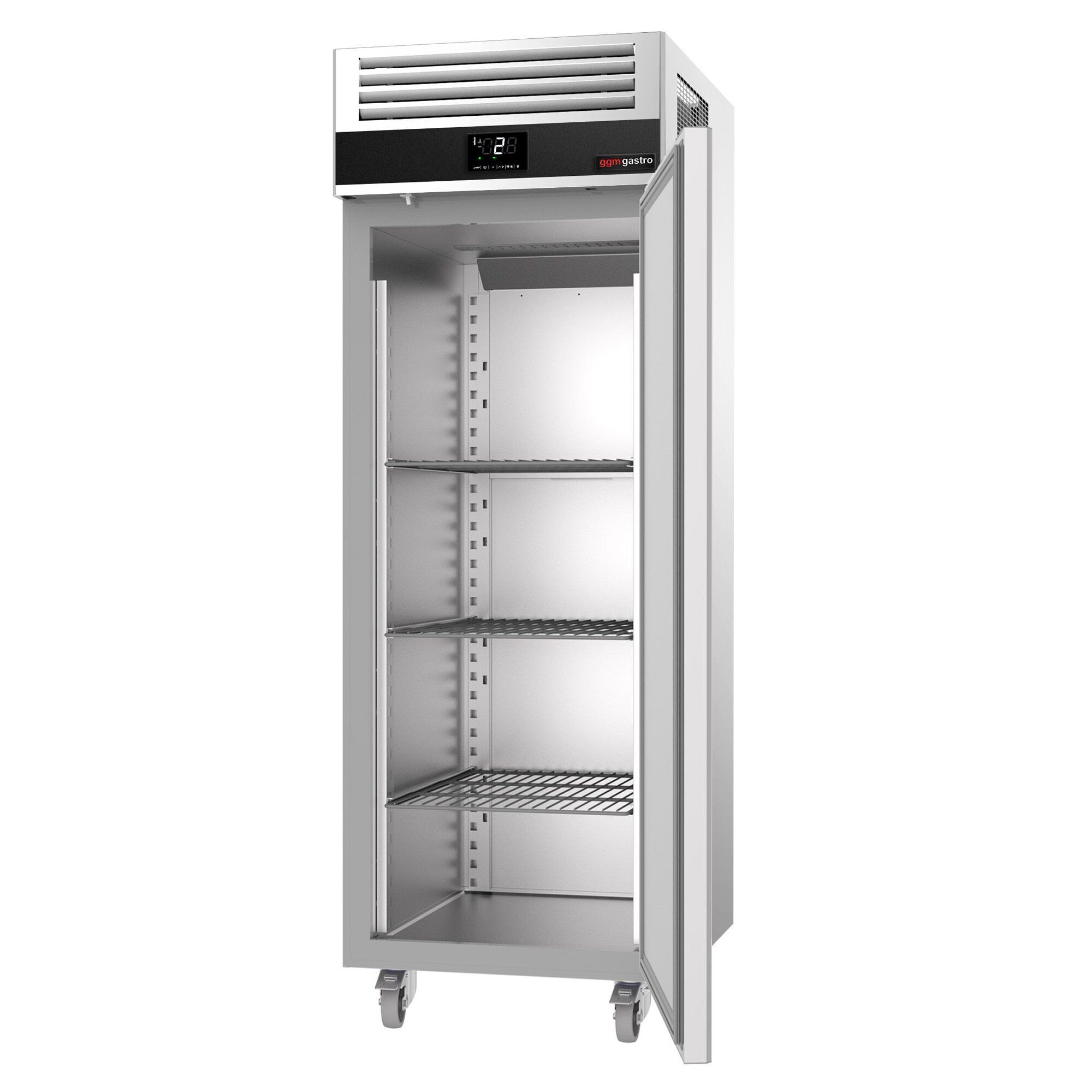 Kühlschrank Edelstahl PREMIUM - GN 2/1 - 700 Liter - mit 1 Tür & Rollen - Für UK