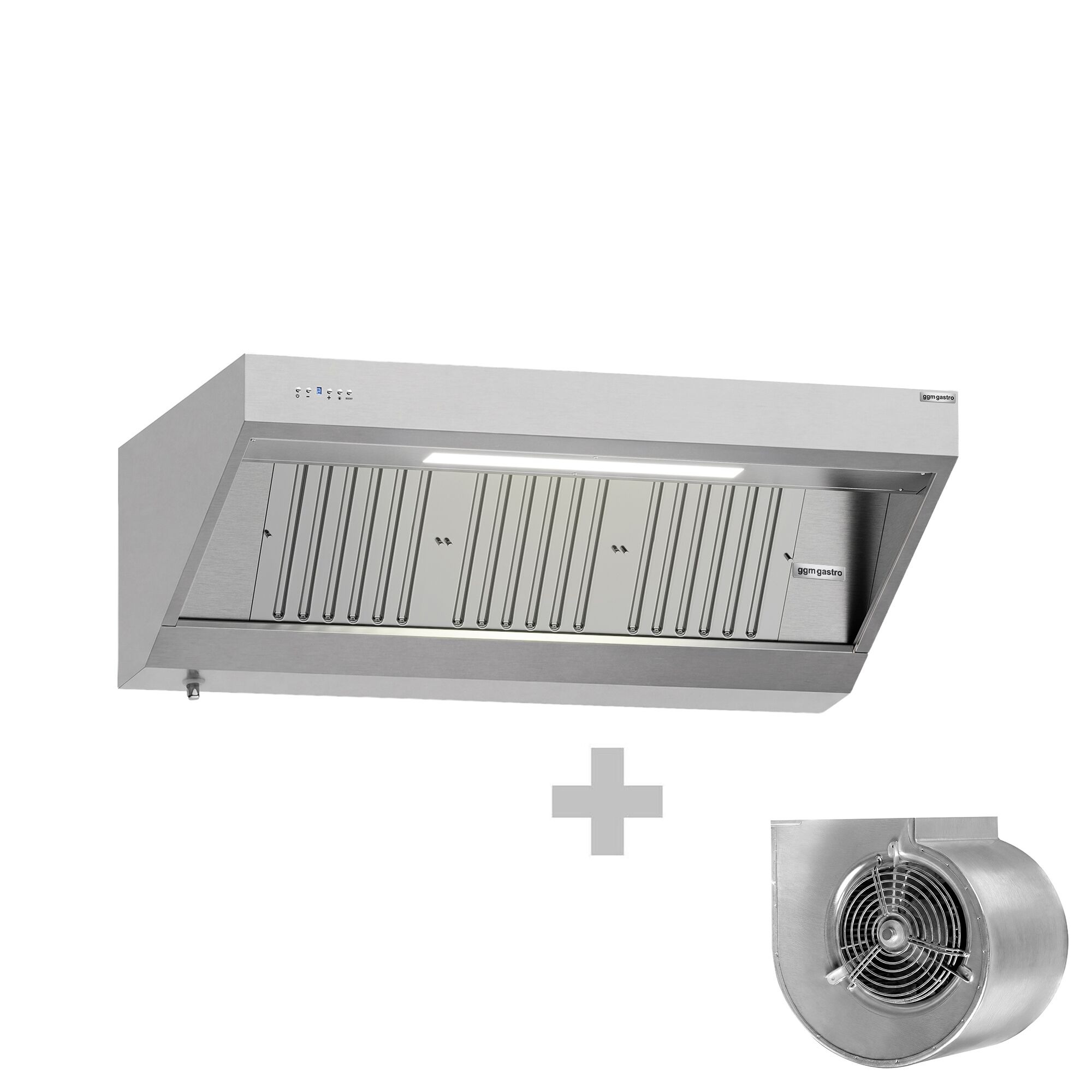 Hotte murale avec moteur - 1600mm - avec régulateur, filtre & lampe