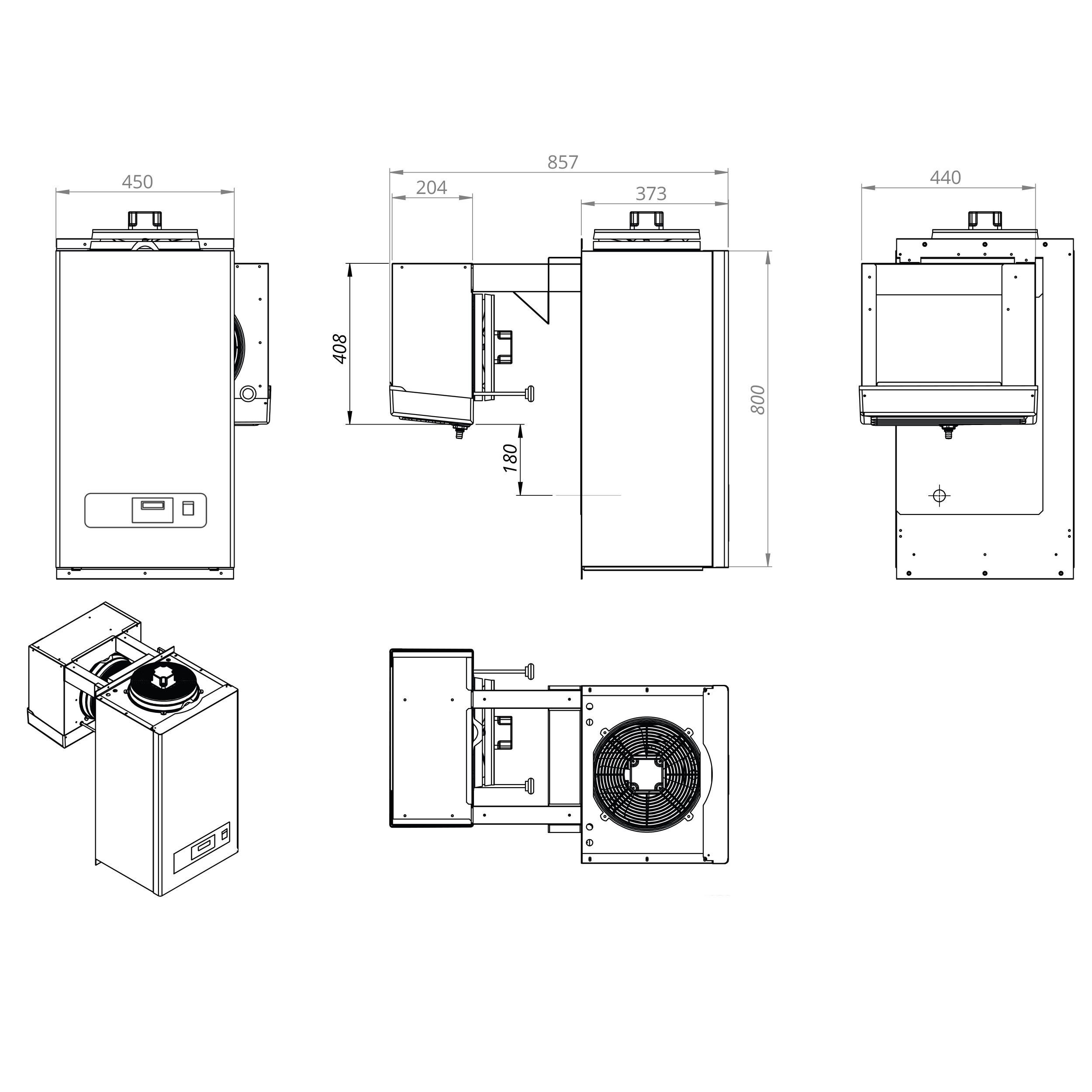 Groupe de froid monobloc mural - pour volume max. 5m³ - 367W