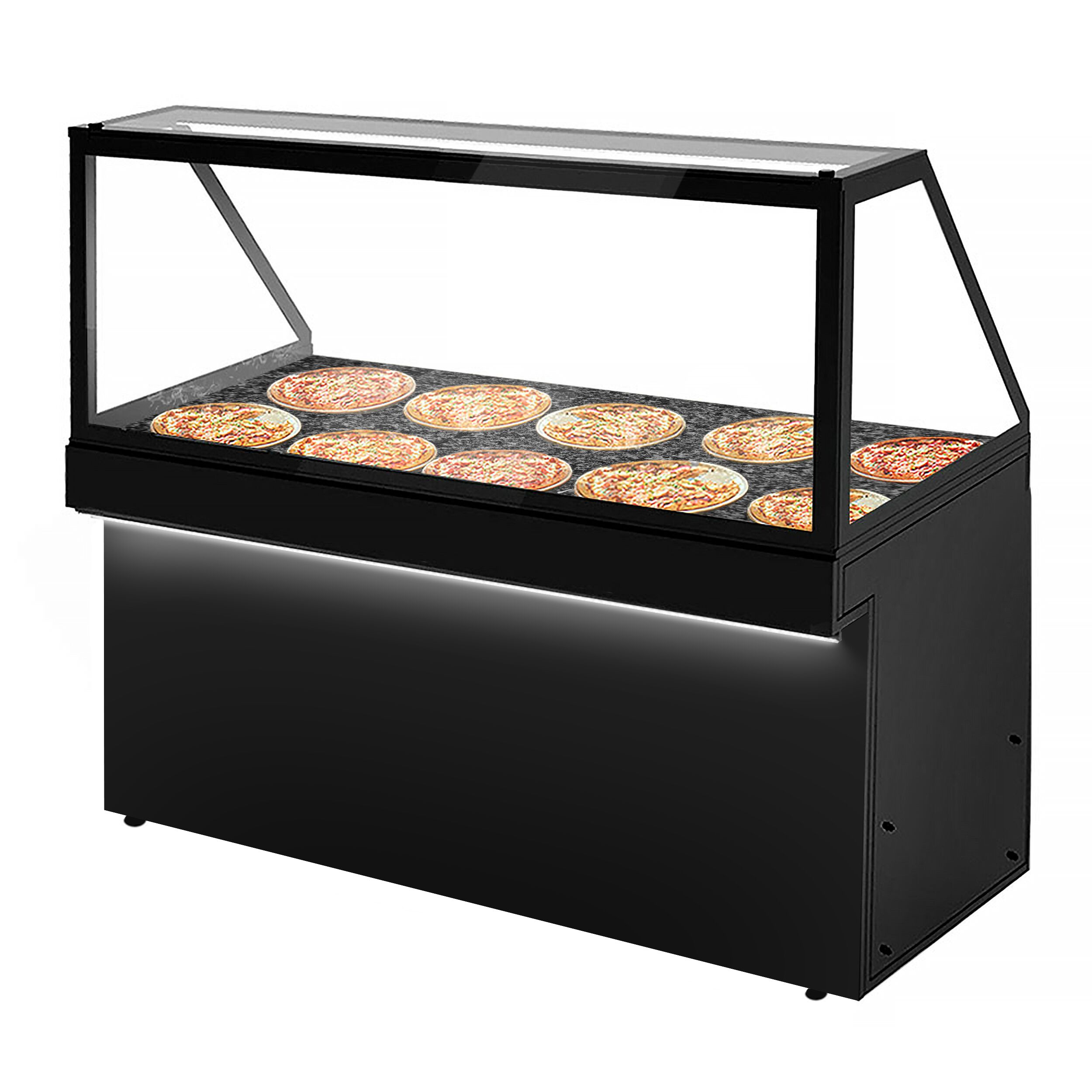 Hot Servery Counter TORONTO - 1800mm - black front - Hot Top