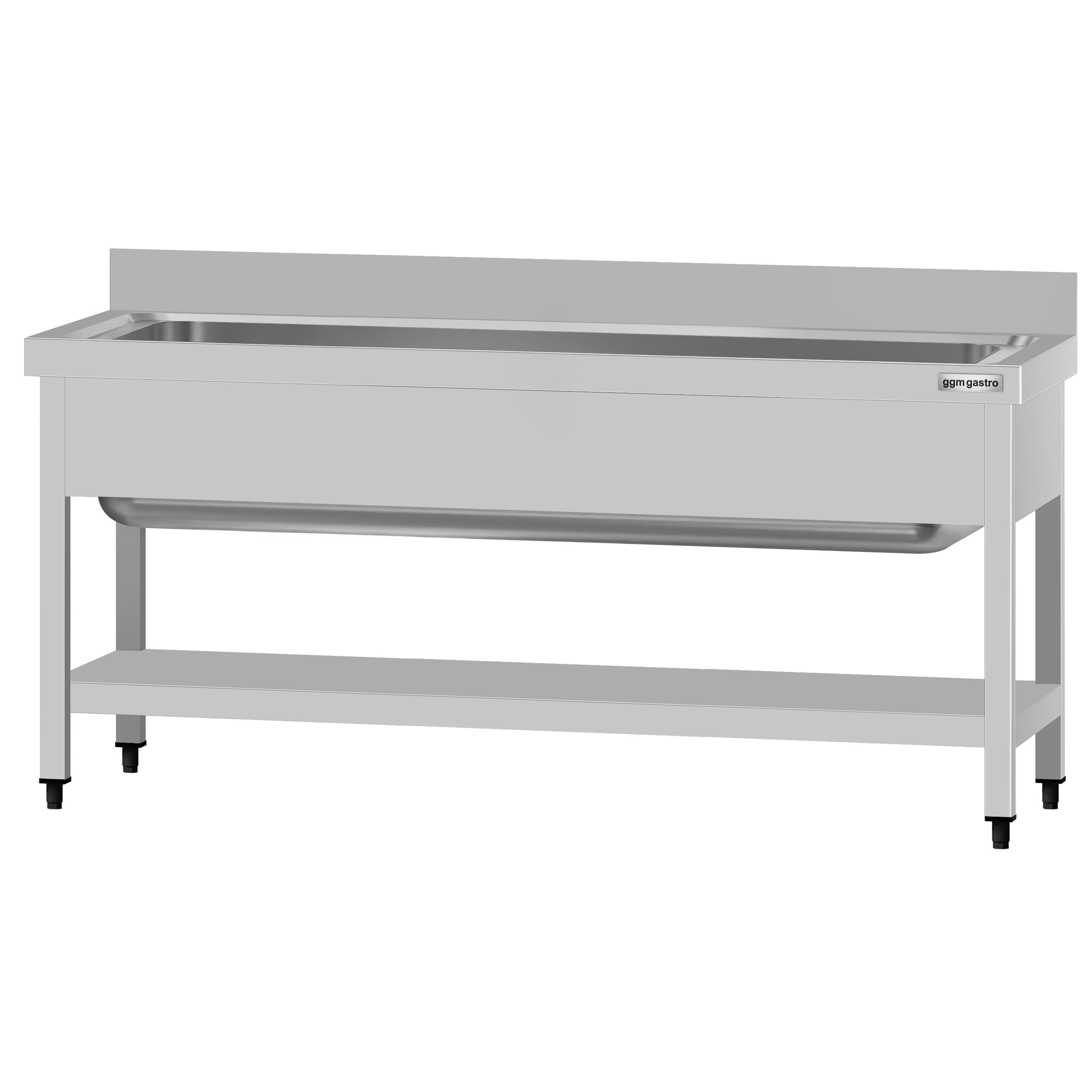 Plonge en inox ECO - 1600x700mm - avec étagère basse & 1 bac