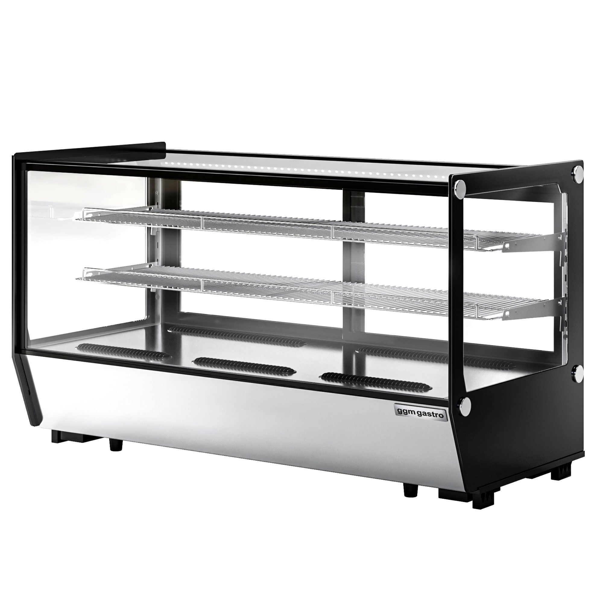 Vitrine réfrigérée de table - 200L - 1219mm - Double vitrage - avec 2 étagères en verre - portes coulissantes vitrées arrière