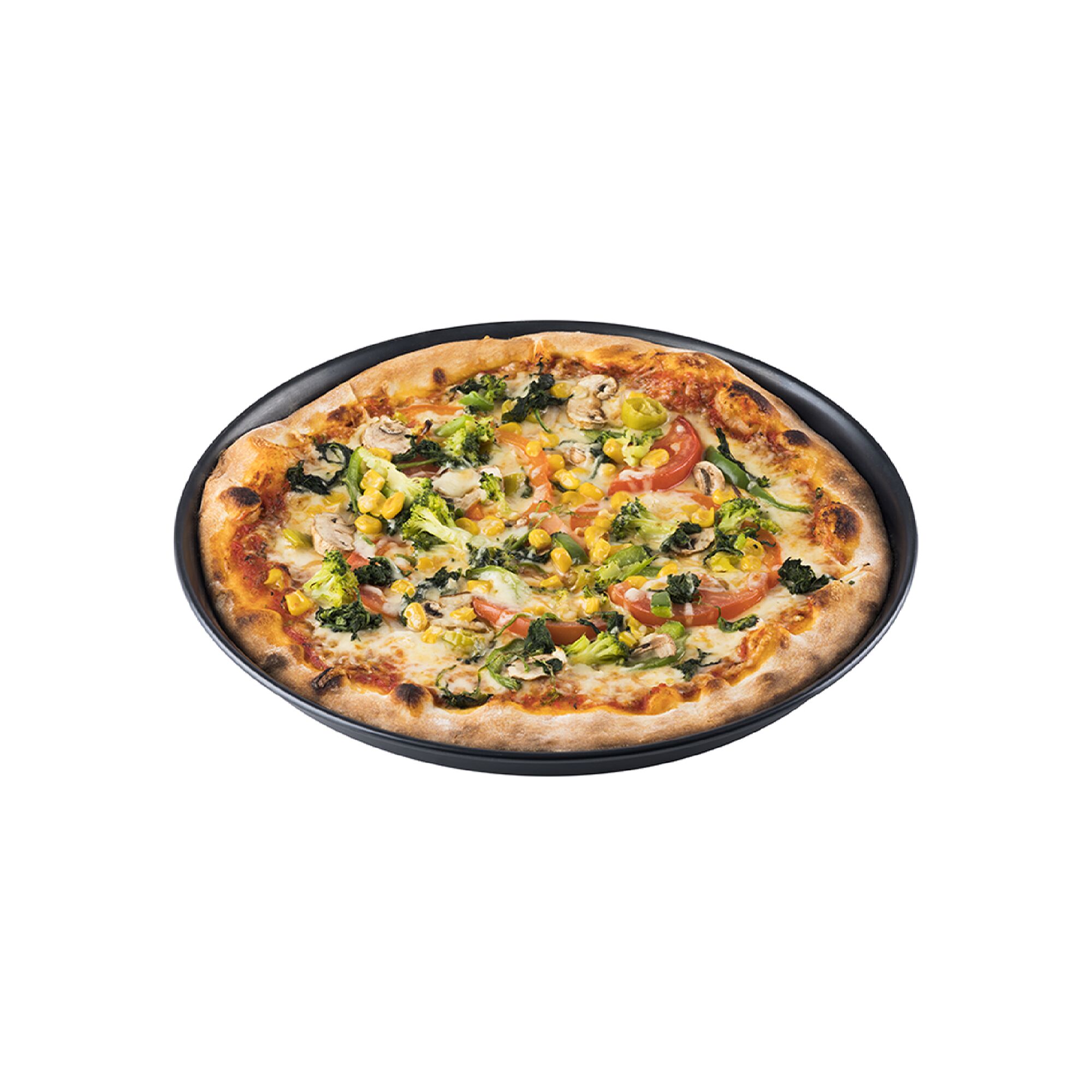 (6 pièces) Plaque à pizza - tôle bleue - Ø 260 mm - hauteur : 25 mm