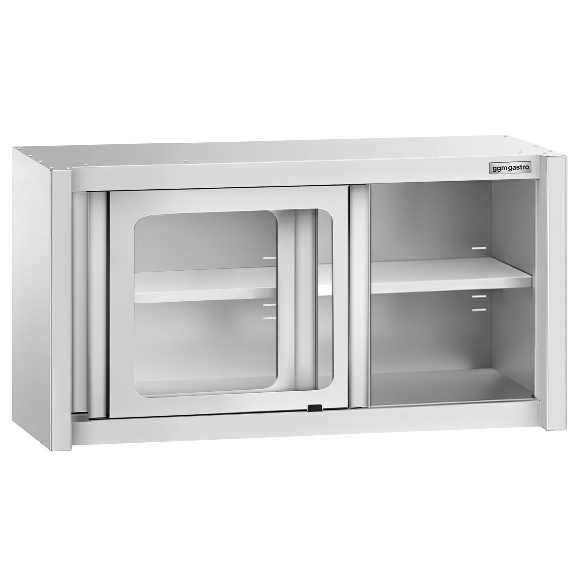 Armoire murale en acier inoxydable - 1000x400mm - avec portes coulissantes vitrées - 650mm de haut