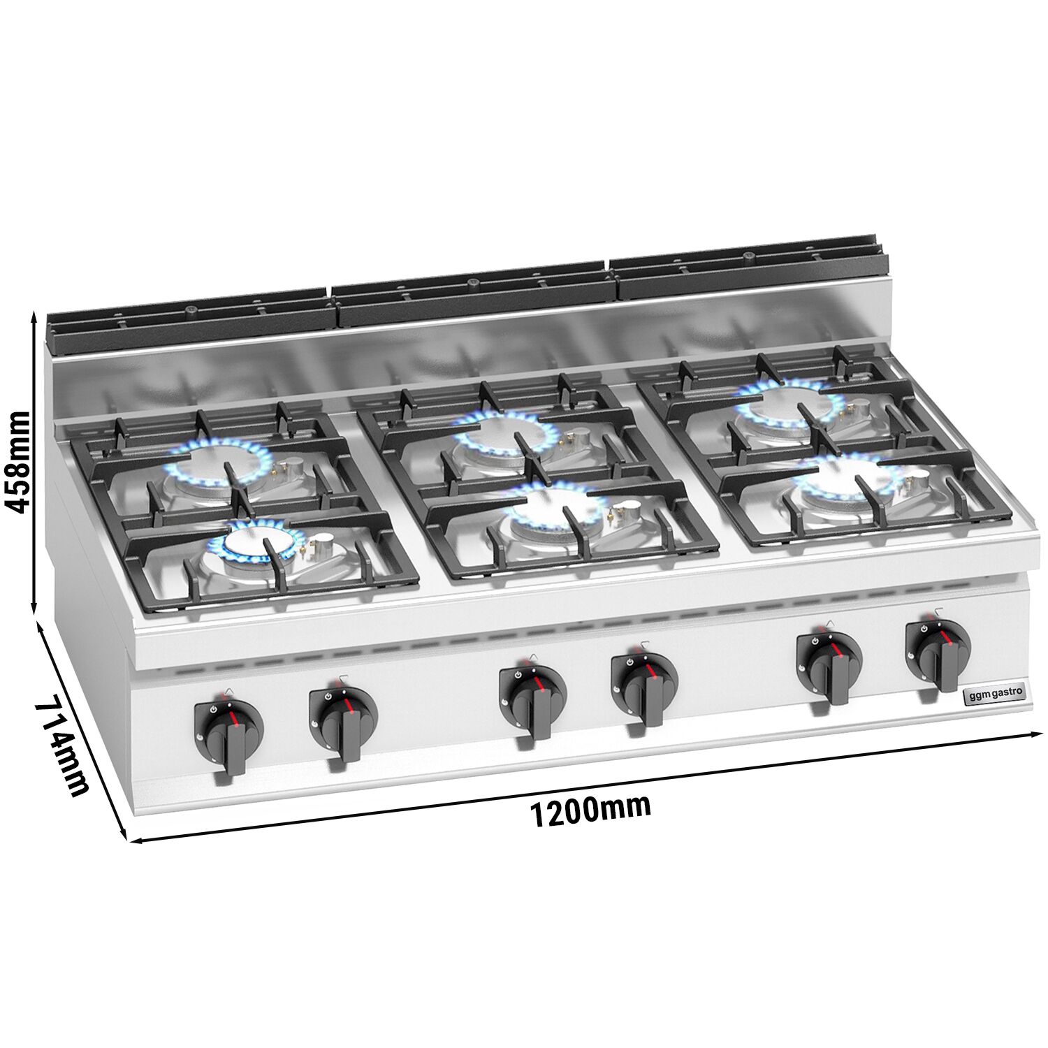 Fourneau à gaz – 33,5 kW – 6 brûleurs