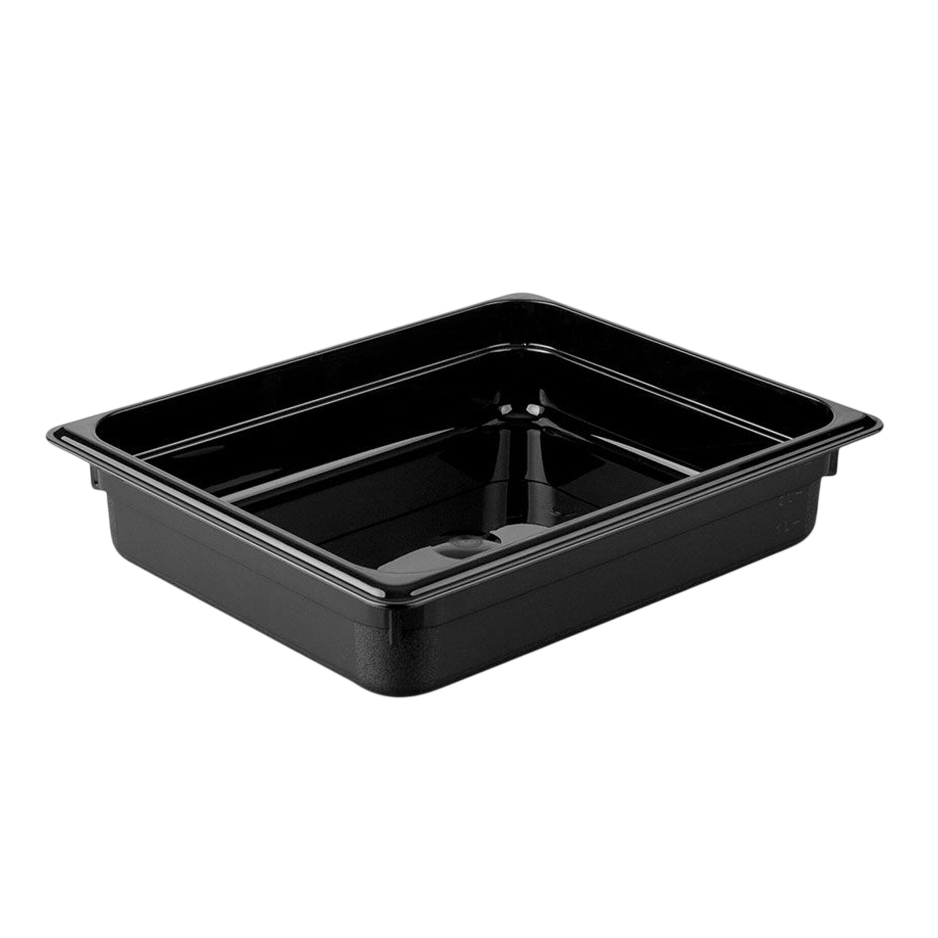 (6 pièces) Bac en Polycarbonate GN 1/2 - Noir - Hauteur : 65 mm