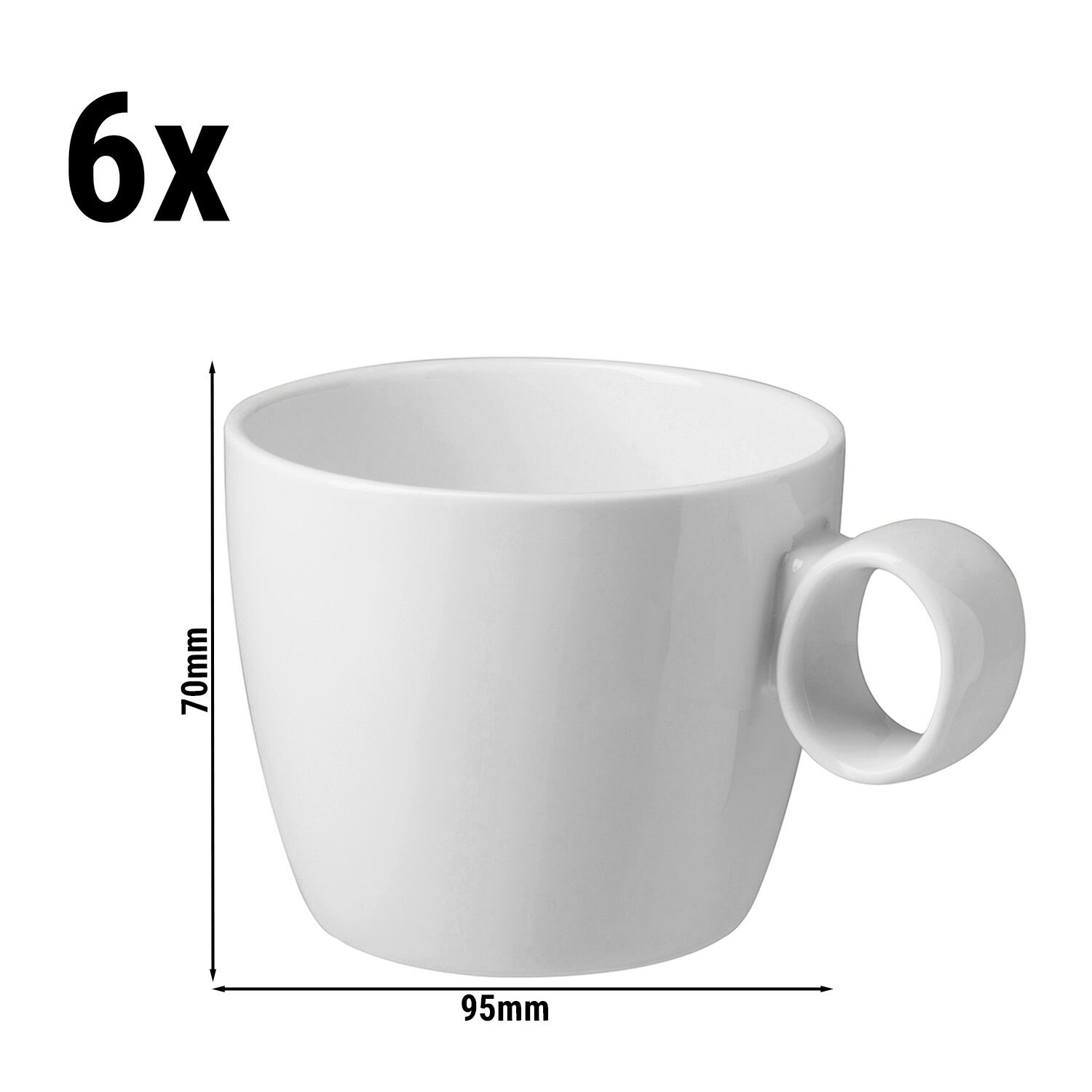 (6 Stück) LUX - Cappuccinotasse Maastricht - 230ml - Elfenbein