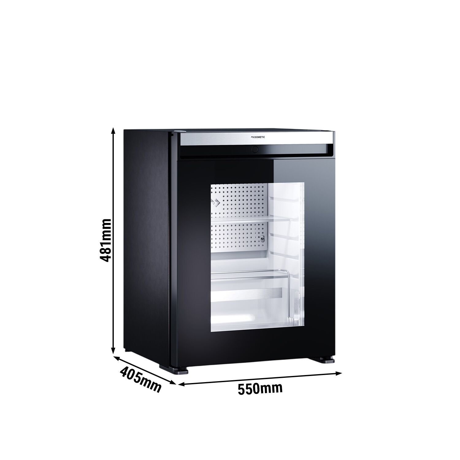 DOMETIC | Minibar-kylskåp – EVOLUTION C40G – 405 mm – 40 liter – med 1 glasdörr och dörrhängning till höger