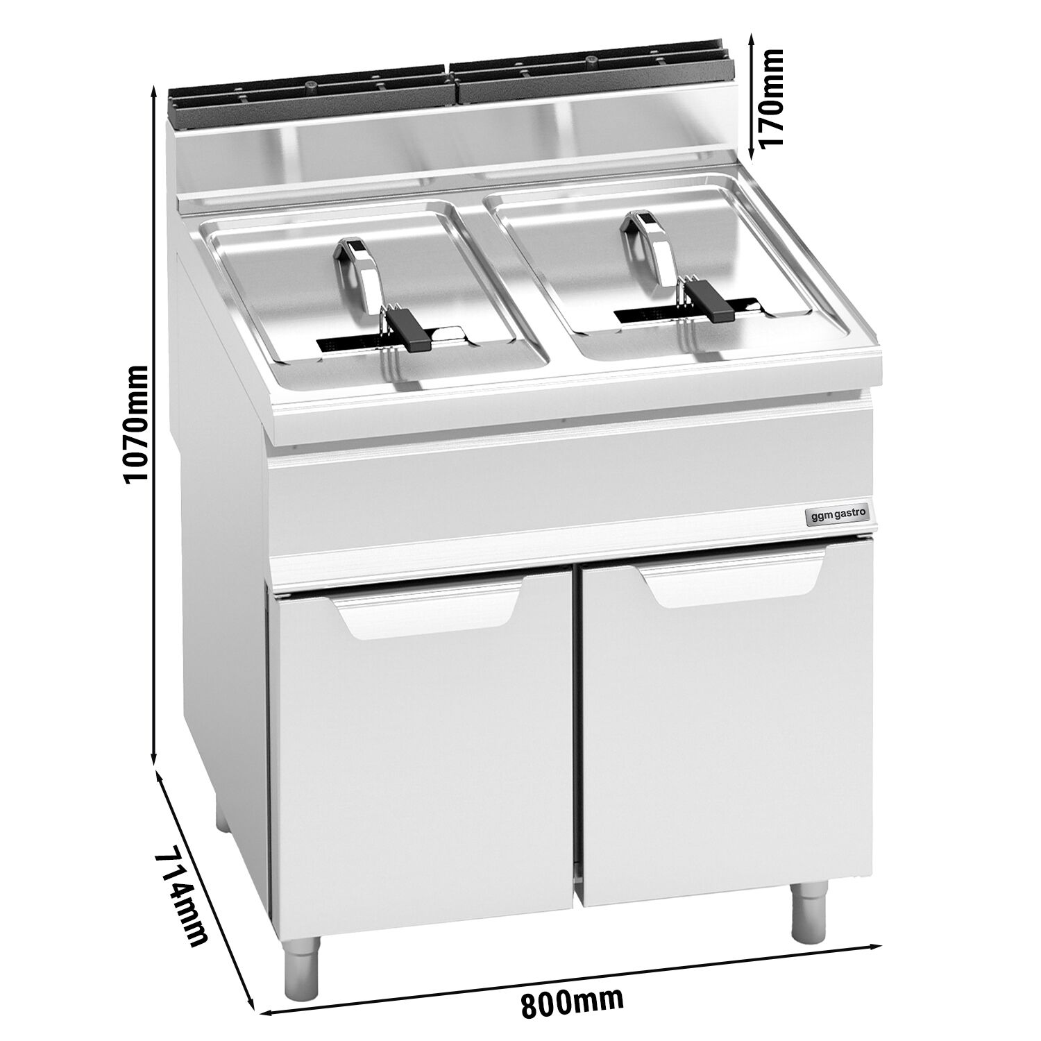Friteuse à gaz double - 20 + 20 litres - 33 kW
