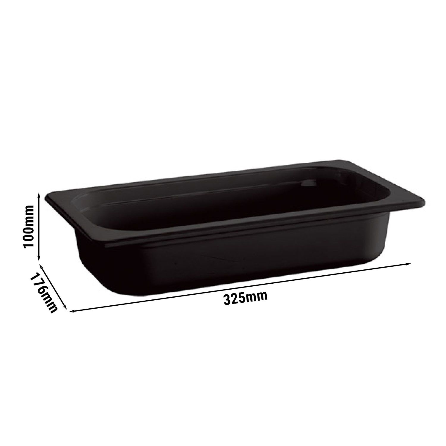 (6 pièces) Bac en mélamine GN 1/3 - ECOLINE - 2,7 litres - Hauteur : 100 mm