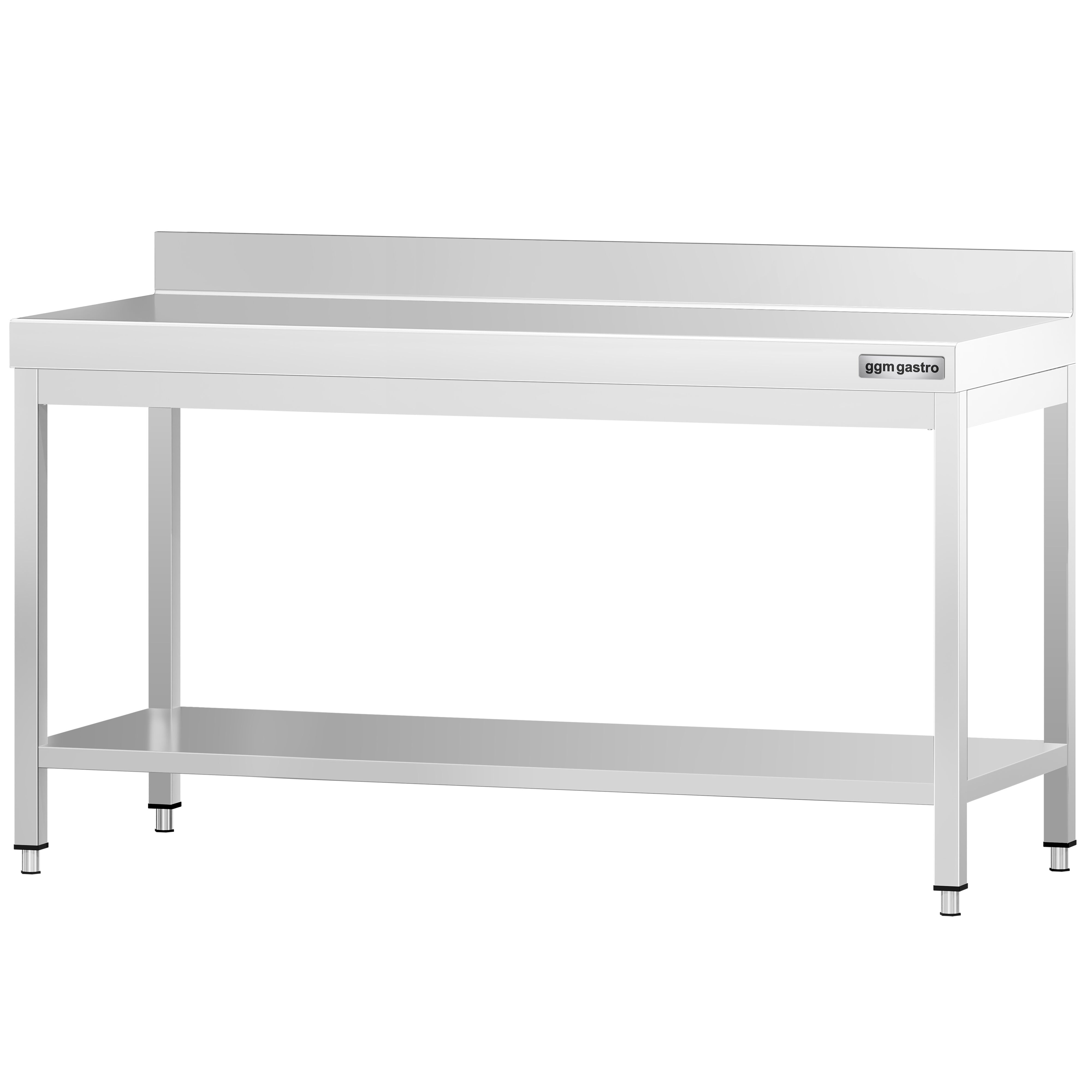 Table de travail inox PREMIUM - 1800 x 700 mm - avec tablette inférieure & Dosseret