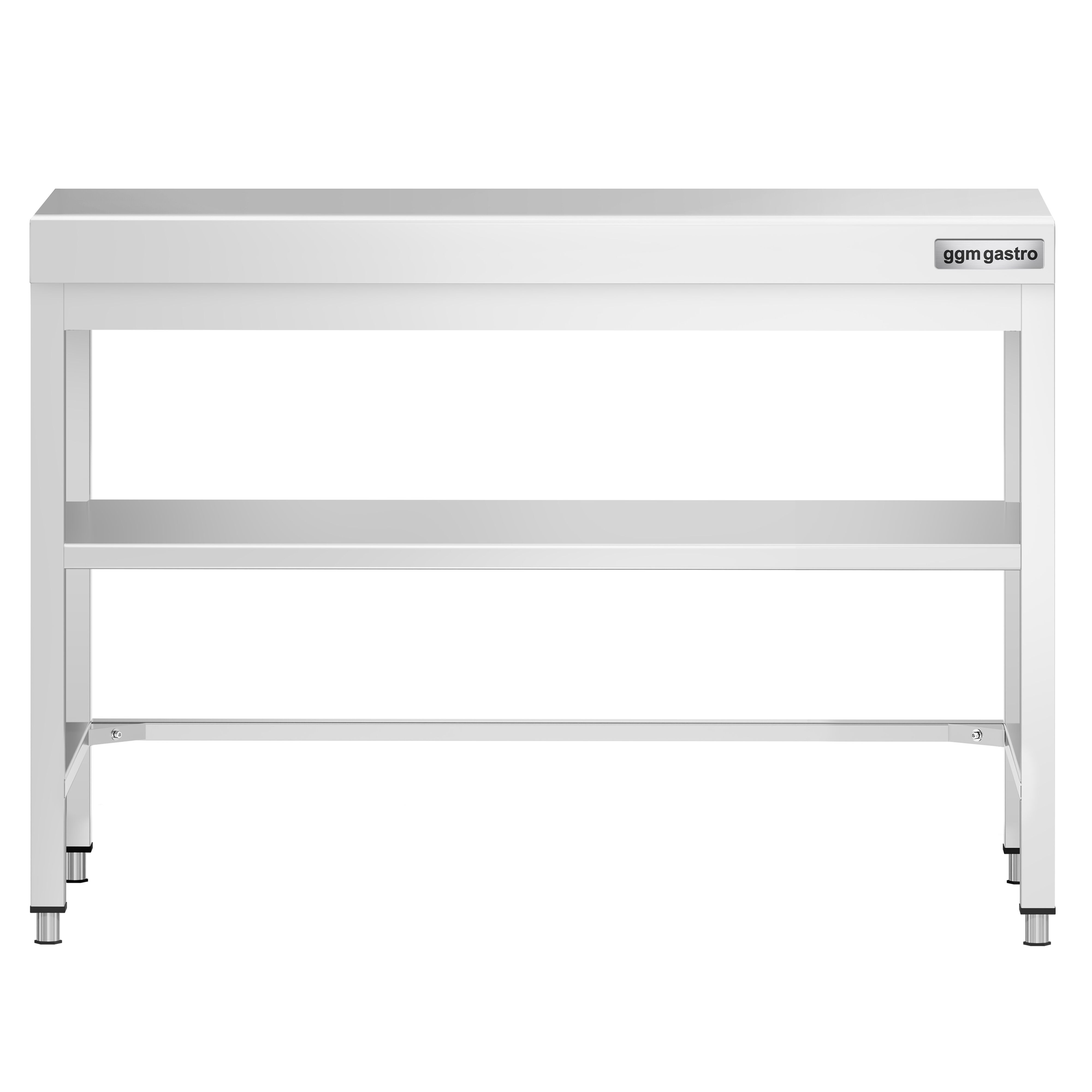 Table de travail inox PREMIUM - 1000 x 600 mm - avec tablette inférieure & Renforts